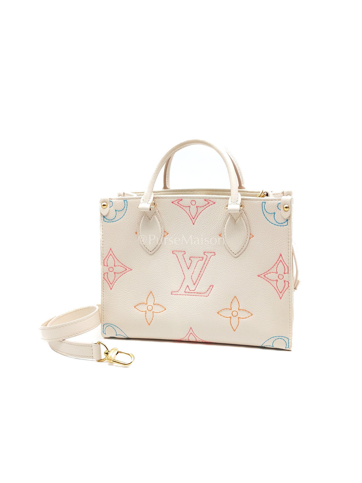 Louis Vuitton On The Go PM in White Monogram Empreinte Leather (Microchip) | Purse Maison Luxury Bags Shop