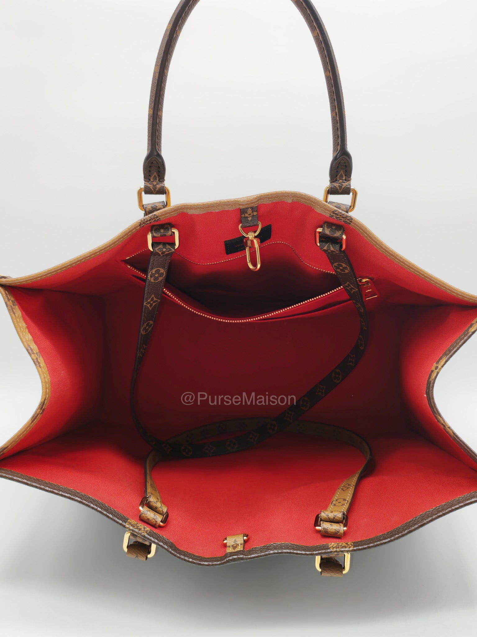 Louis Vuitton OntheGo GM Tote Bag in Reverse Monogram Canvas (Date Code: FL0250) | Purse Maison Luxury Bags Shop