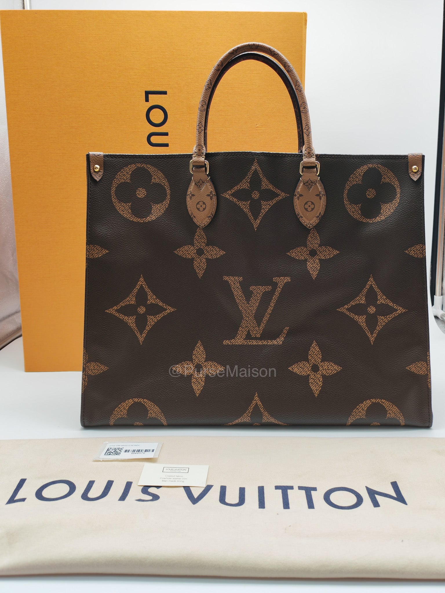 Louis Vuitton OntheGo GM Tote Bag in Reverse Monogram Canvas (Date Code: FL0250) | Purse Maison Luxury Bags Shop