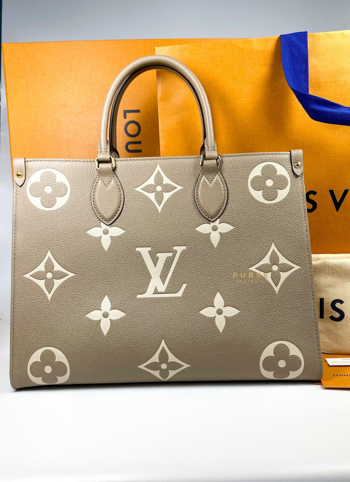 Louis Vuitton OnTheGo (OTG) MM Empreinte Monogram Tourterelle Beige/Cream (Microchip)