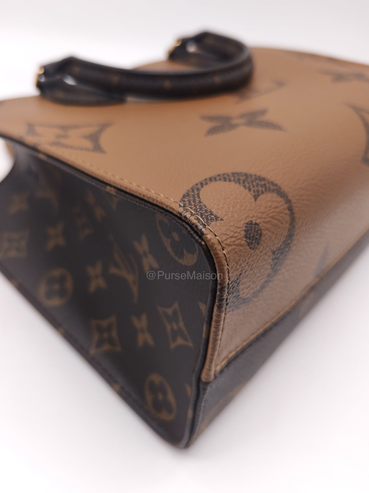 Louis Vuitton OnTheGo (OTG) PM in Reverse Monogram Canvas and Gold Hardware Microchip | Purse Maison Luxury Bags Shop