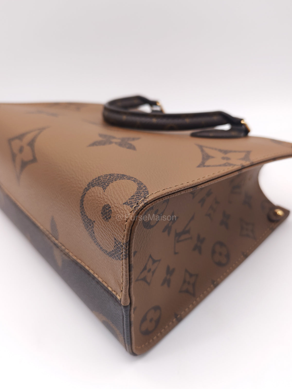 Louis Vuitton OnTheGo (OTG) PM in Reverse Monogram Canvas and Gold Hardware Microchip | Purse Maison Luxury Bags Shop