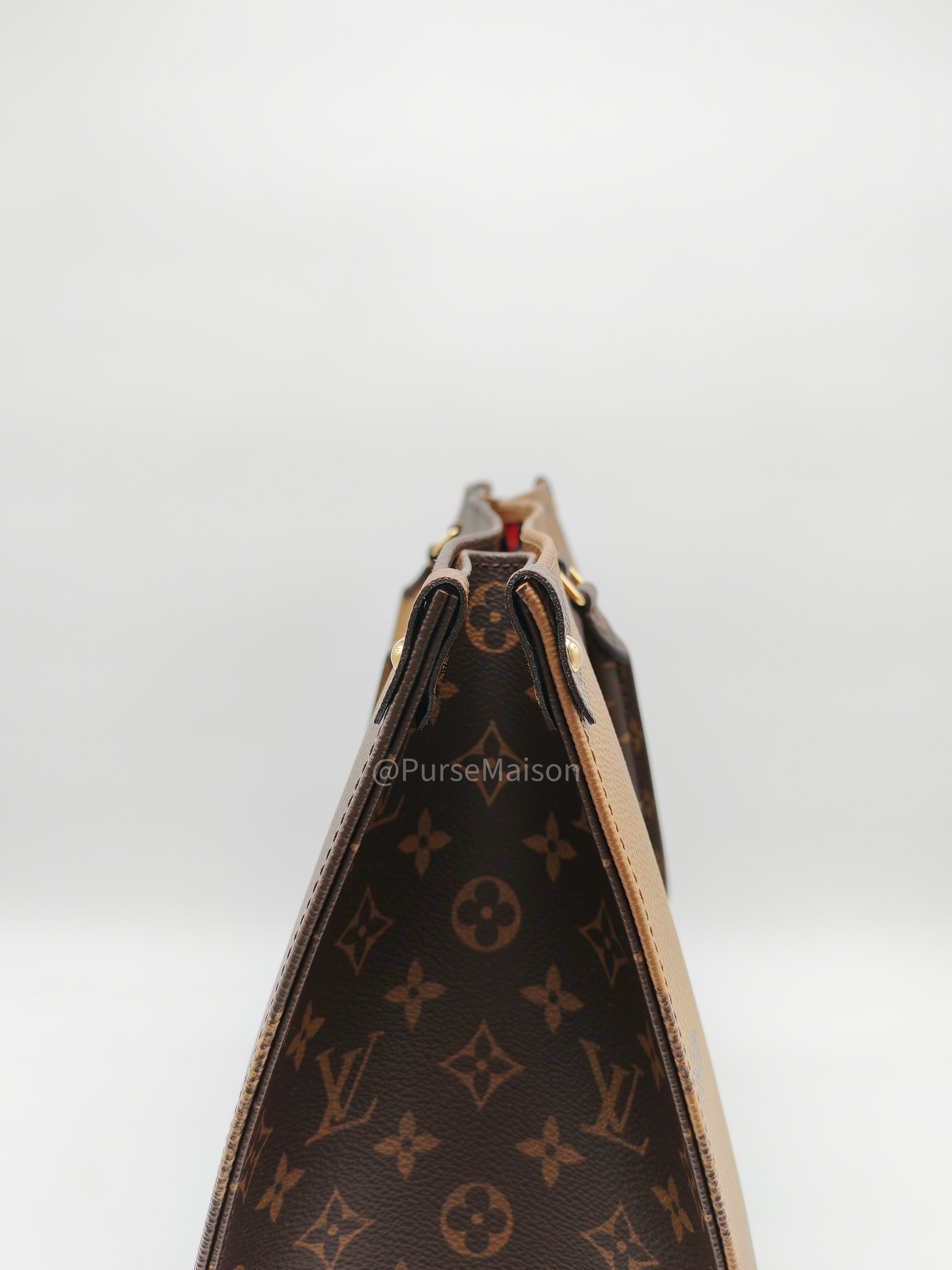Louis Vuitton OntheGo Tote Bag GM in Reverse Monogram Canvas (Microchip) | Purse Maison Luxury Bags Shop