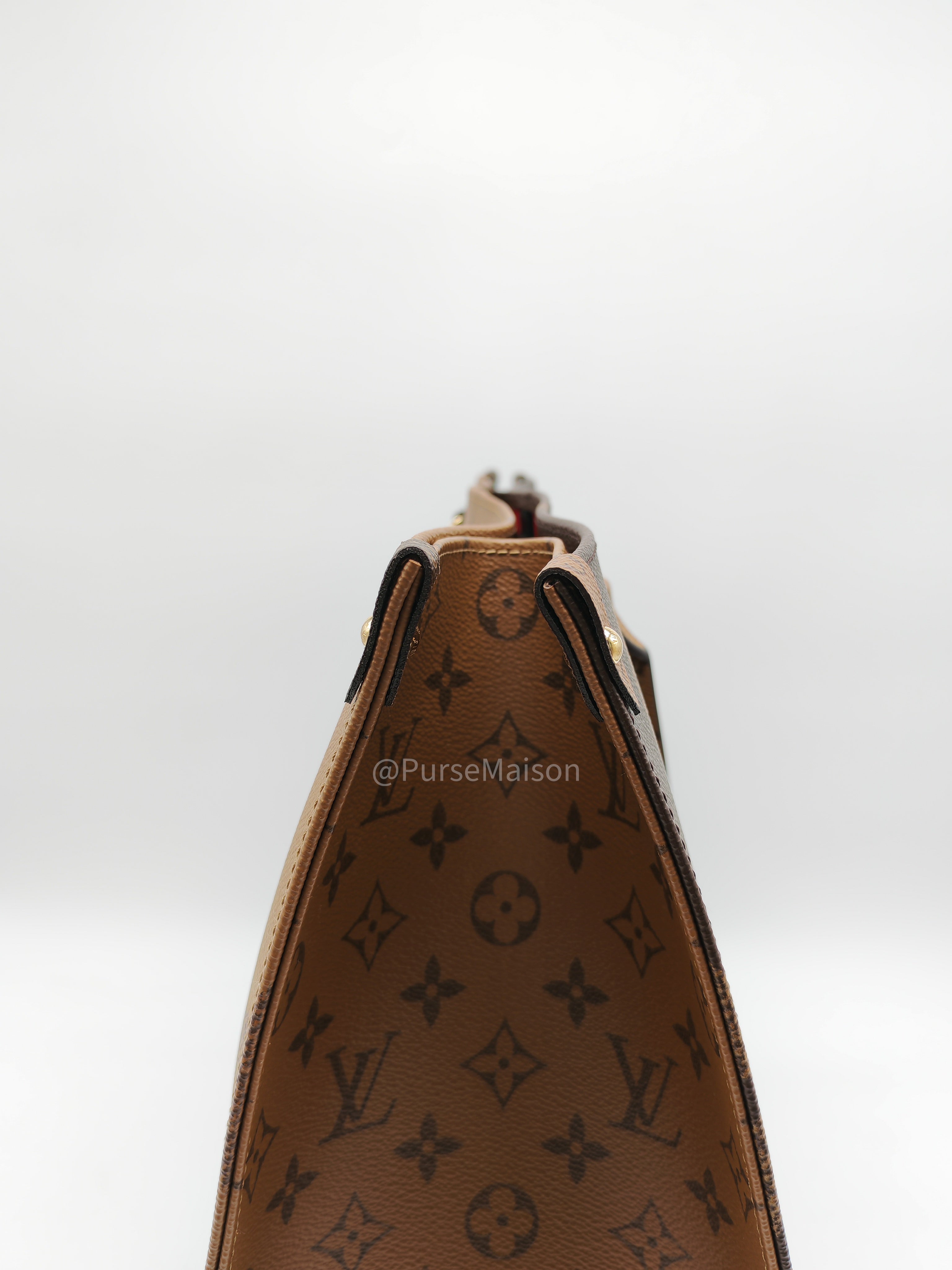 Louis Vuitton OntheGo Tote Bag GM in Reverse Monogram Canvas (Microchip) | Purse Maison Luxury Bags Shop