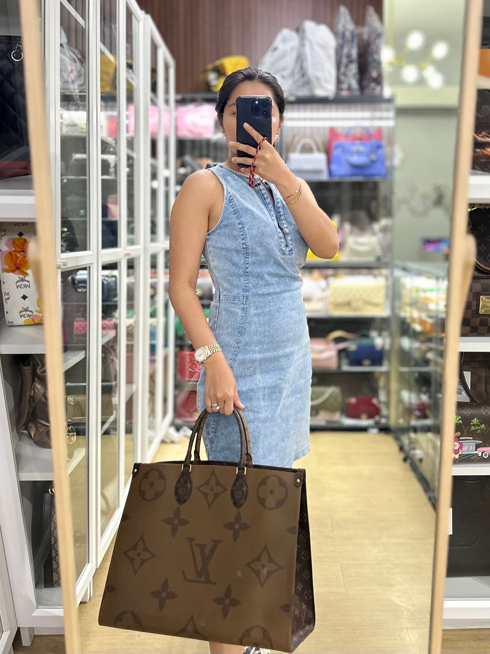 Louis Vuitton OnTheGo (OTG) GM in Reserve Monogram Canvas & Gold Hardware (DateCode: NZ4169) | Purse Maison Luxury Bags Shop