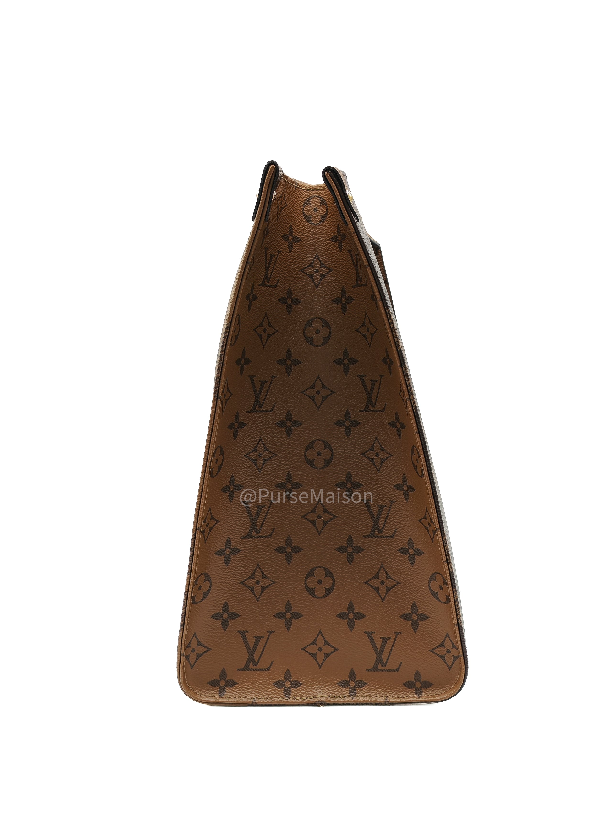 Louis Vuitton OntheGo Tote Bag GM in Reverse Monogram Canvas (Microchip) | Purse Maison Luxury Bags Shop