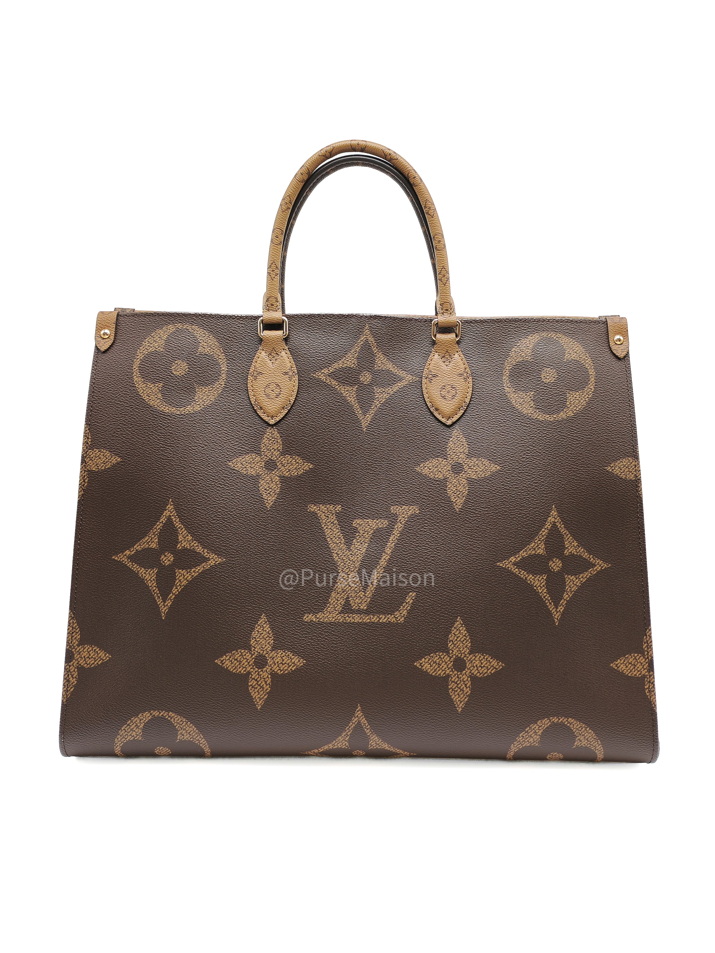 Louis Vuitton OntheGo Tote Bag GM in Reverse Monogram Canvas (Microchip) | Purse Maison Luxury Bags Shop