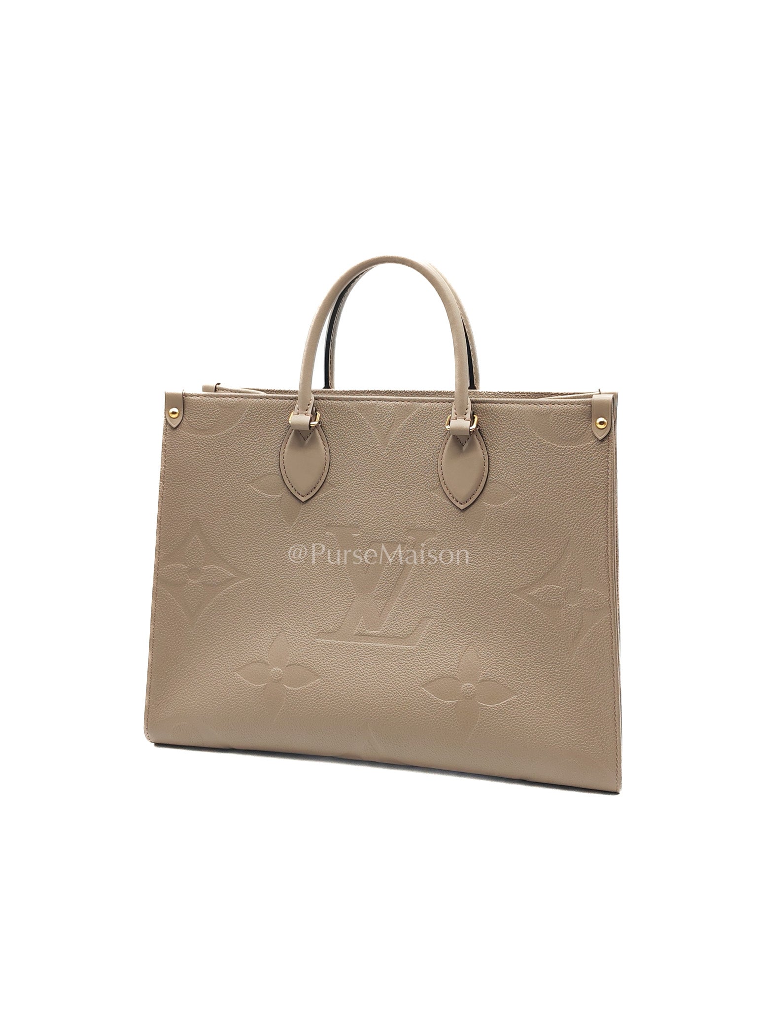 Louis Vuitton OnTheGo Tote Bag MM in Tourtorelle Monogram Leather (Microchip) | Purse Maison Luxury Bags Shop