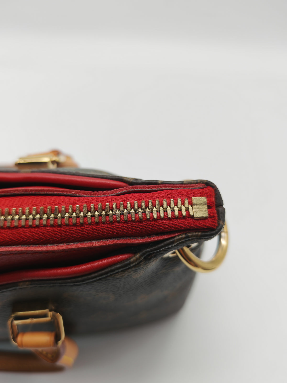 Louis Vuitton Pallas BB Bag in Monogram Canvas with Cherry Cerise Red Leather Trim (Datecode: SP1195) | Purse Maison Luxury Bags Shop