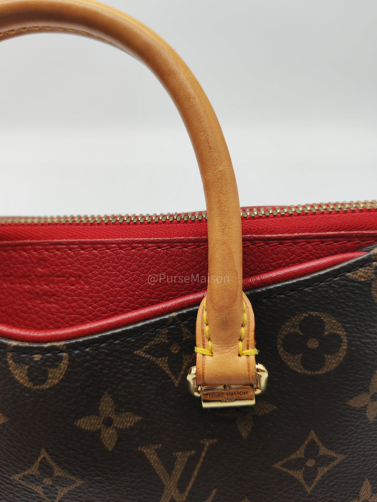Louis Vuitton Pallas BB Bag in Monogram Canvas with Cherry Cerise Red Leather Trim (Datecode: SP1195) | Purse Maison Luxury Bags Shop