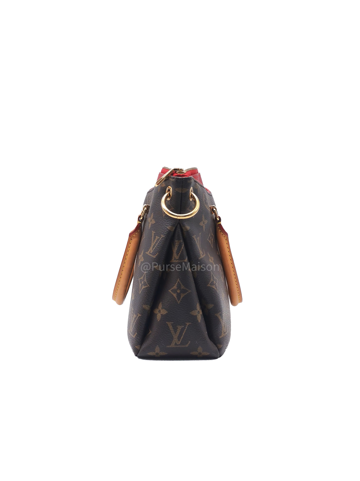 Louis Vuitton Pallas BB Bag in Monogram Canvas with Cherry Cerise Red Leather Trim (Datecode: SP1195) | Purse Maison Luxury Bags Shop