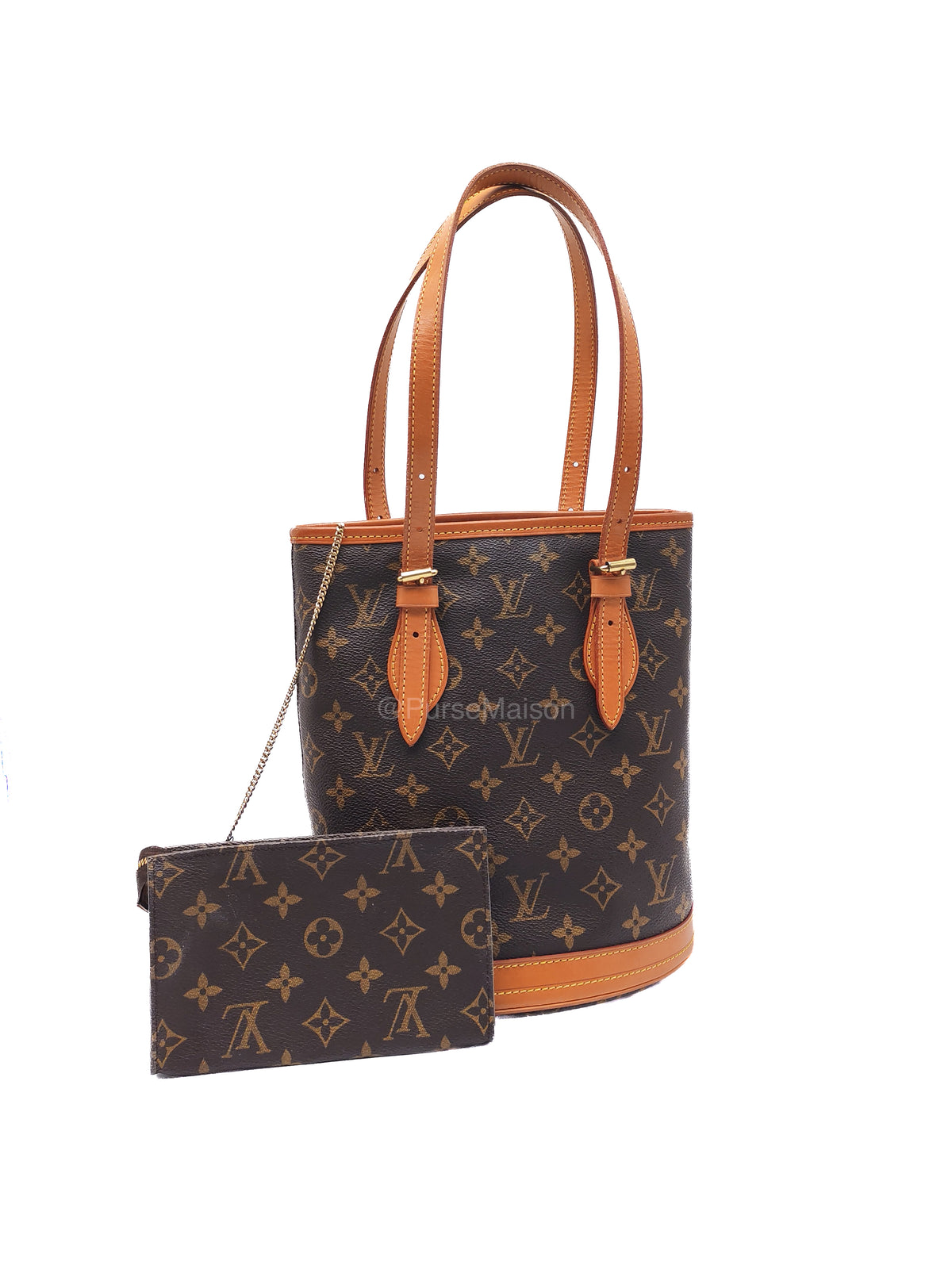Louis Vuitton Petit Bucket Bag PM in Monogram Canvas and Gold Hardware (Datecode: VI0959) | Purse Maison Luxury Bags Shop