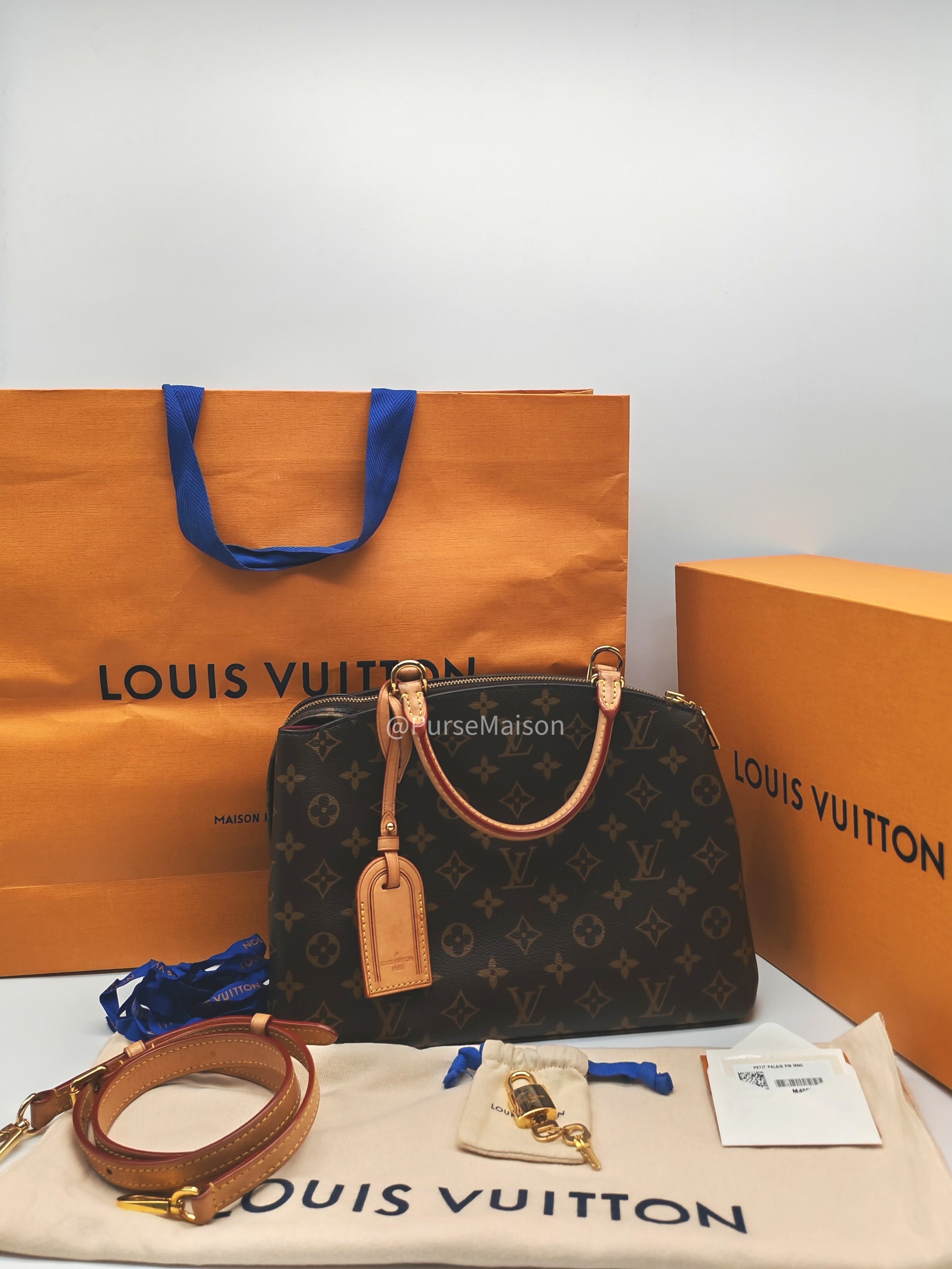 Louis Vuitton Petit Palais in Monogram Canvas and Gold Hardware Microchip | Purse Maison Luxury Bags Shop