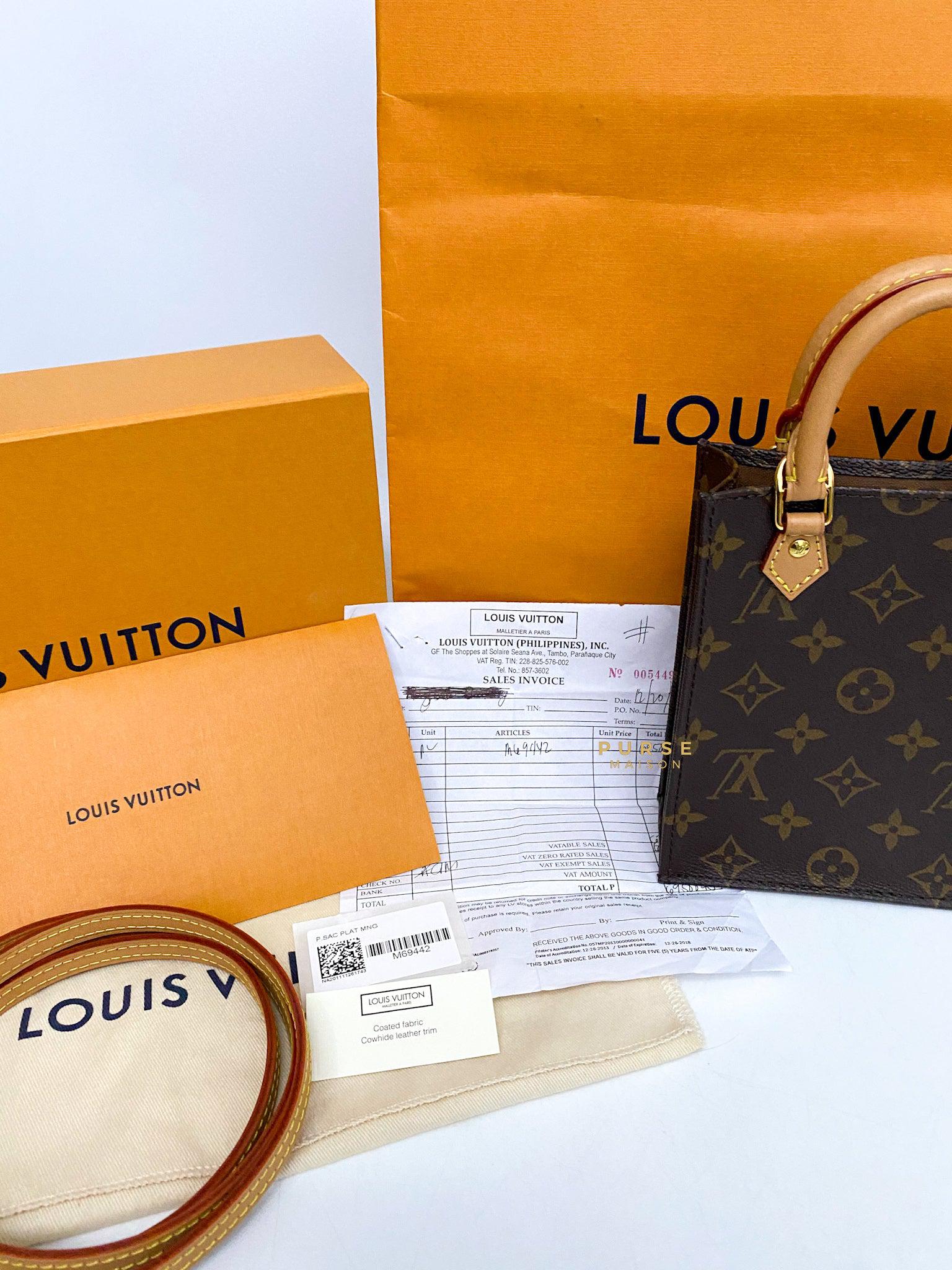 Louis Vuitton Petit Sac Plat Monogram Canvas (Date code: CA4260)