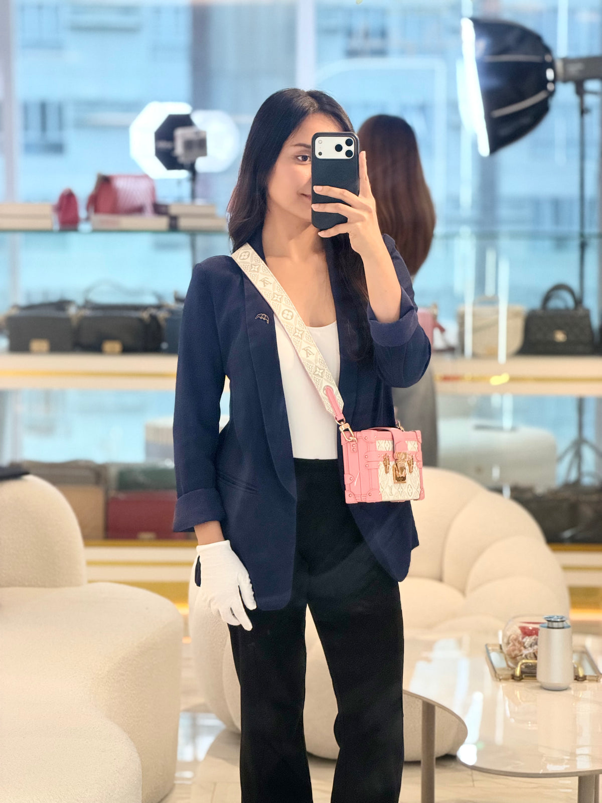Louis Vuitton Petite Mallee Shoulder Bag in Pink Since 1854 Jacquard Clutch Rose Gold Hardware (Microchip) | Purse Maison Luxury Bags Shop