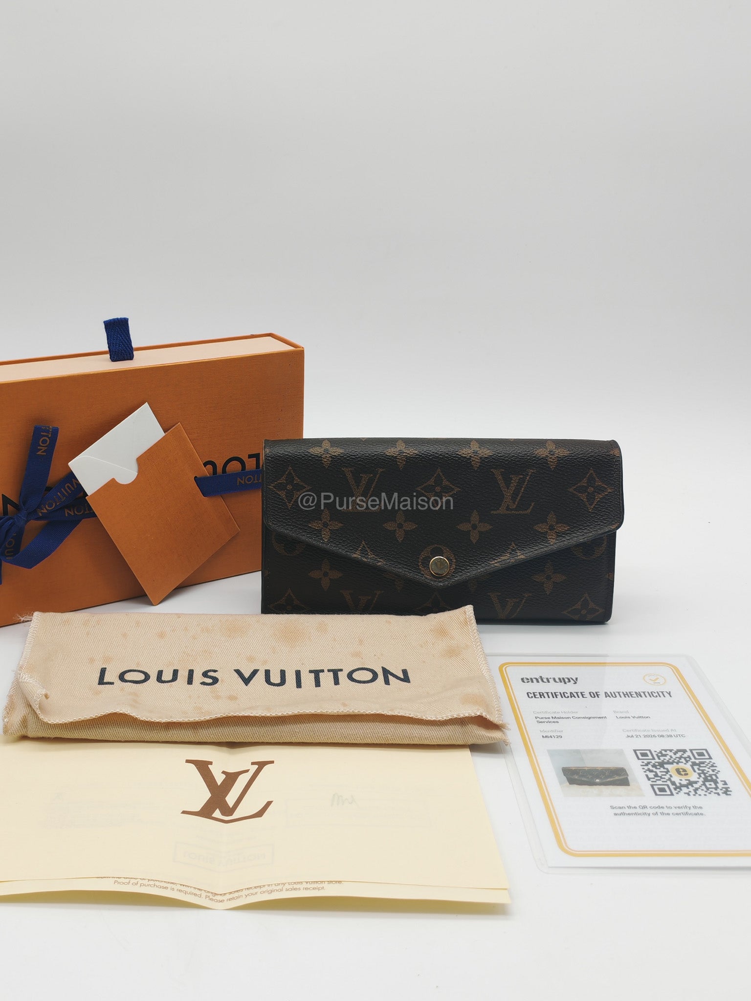 Louis Vuitton Sarah Wallet in Monogram Canvas (Datecode: MI4129) | Purse Maison Luxury Bags Shop