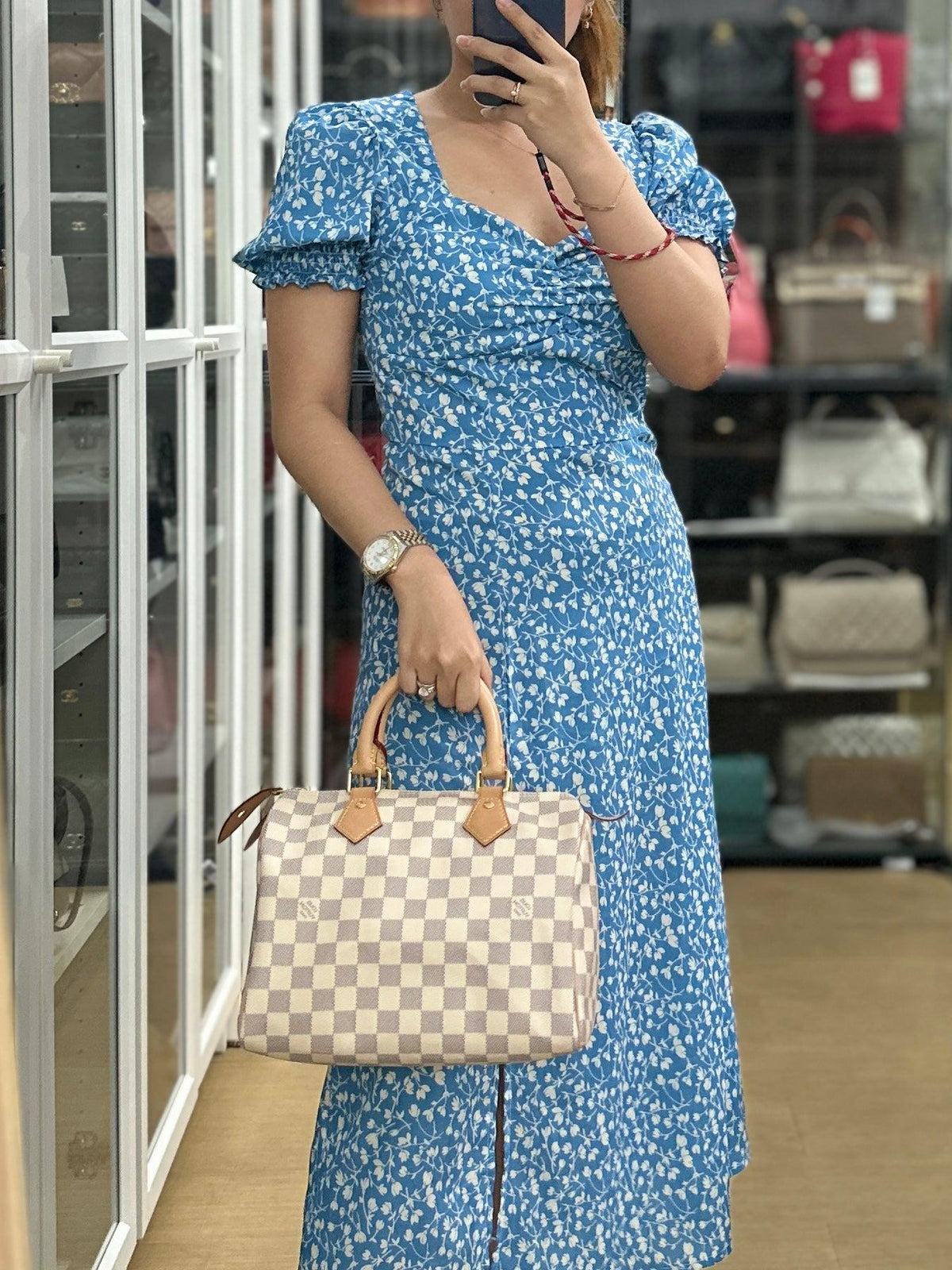 Louis Vuitton Speedy 25 Damier Azur (Microchip)