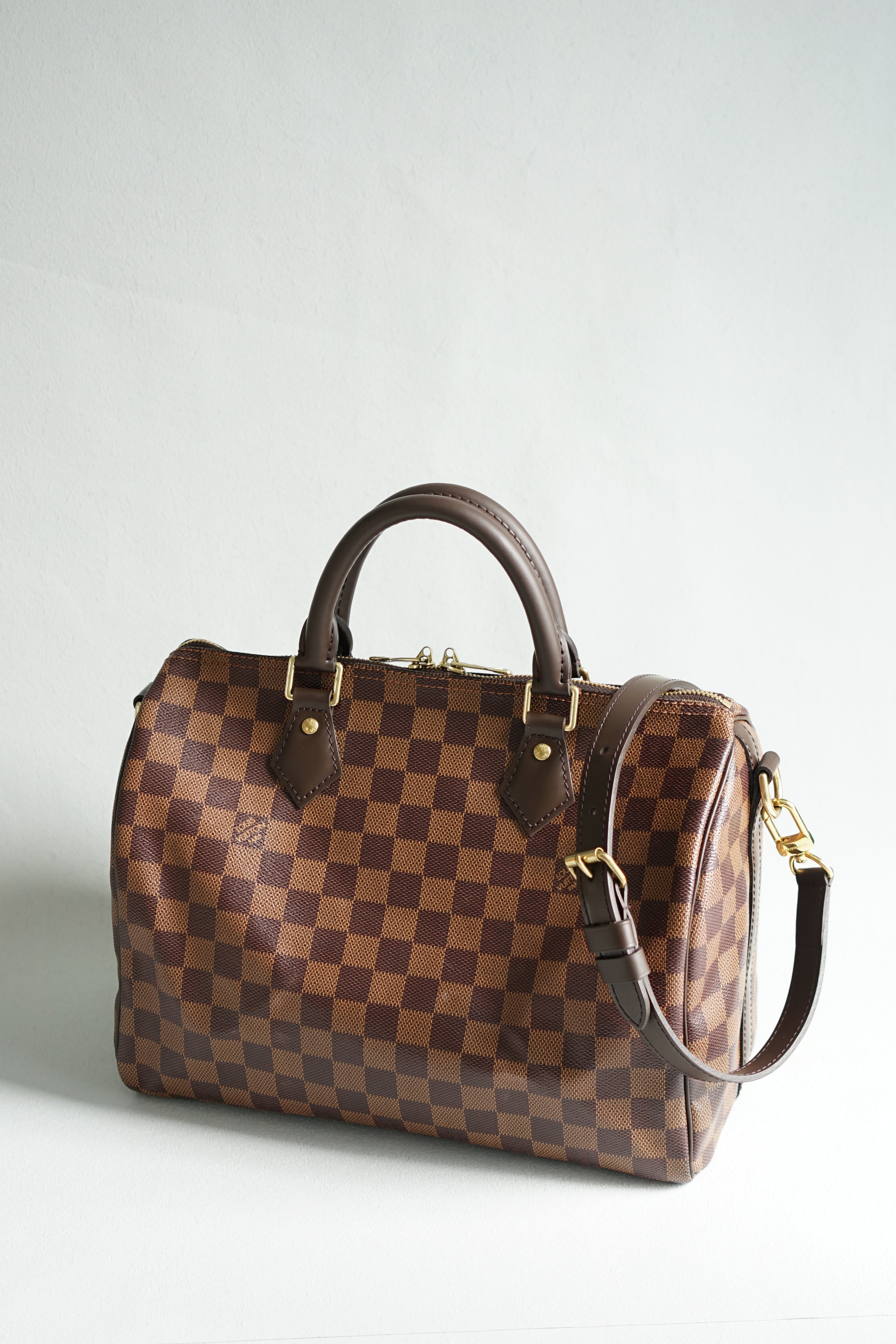 Louis Vuitton Speedy 30 Bandouliere Damier Ebene Canvas (Date Code: AA0280) | Purse Maison Luxury Bags Shop