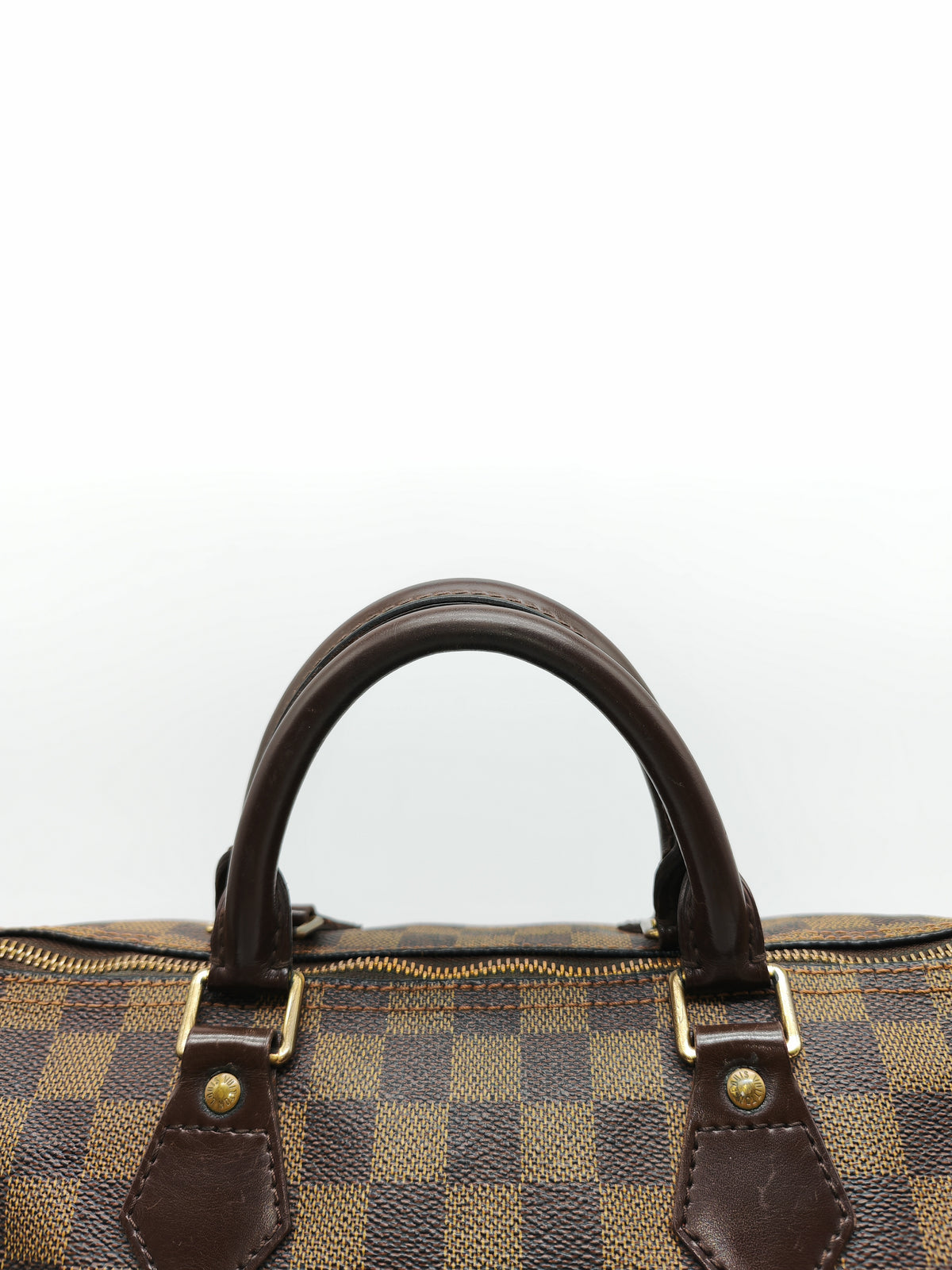 Louis Vuitton Speedy 30 in Damier Ebene Canvas and Gold Hardware (Datecode: SP1087) | Purse Maison Luxury Bags Shop