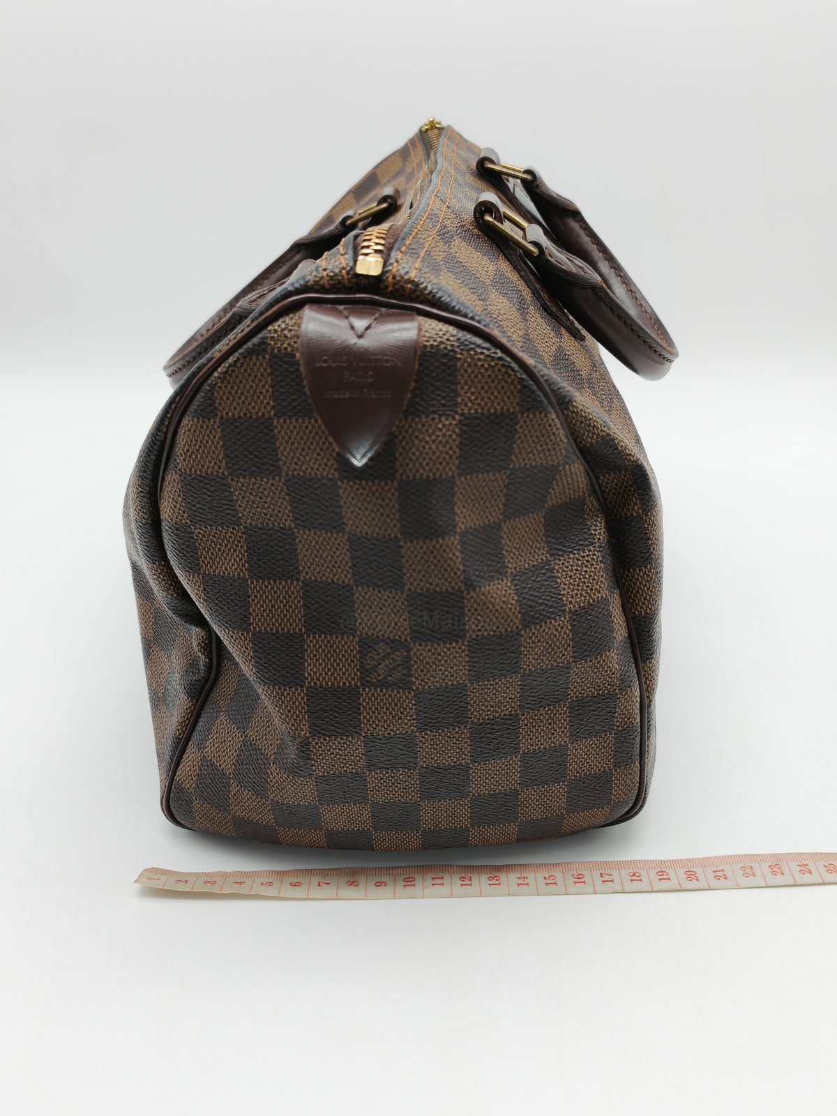 Louis Vuitton Speedy 30 in Damier Ebene Canvas and Gold Hardware (Datecode: SP1087) | Purse Maison Luxury Bags Shop