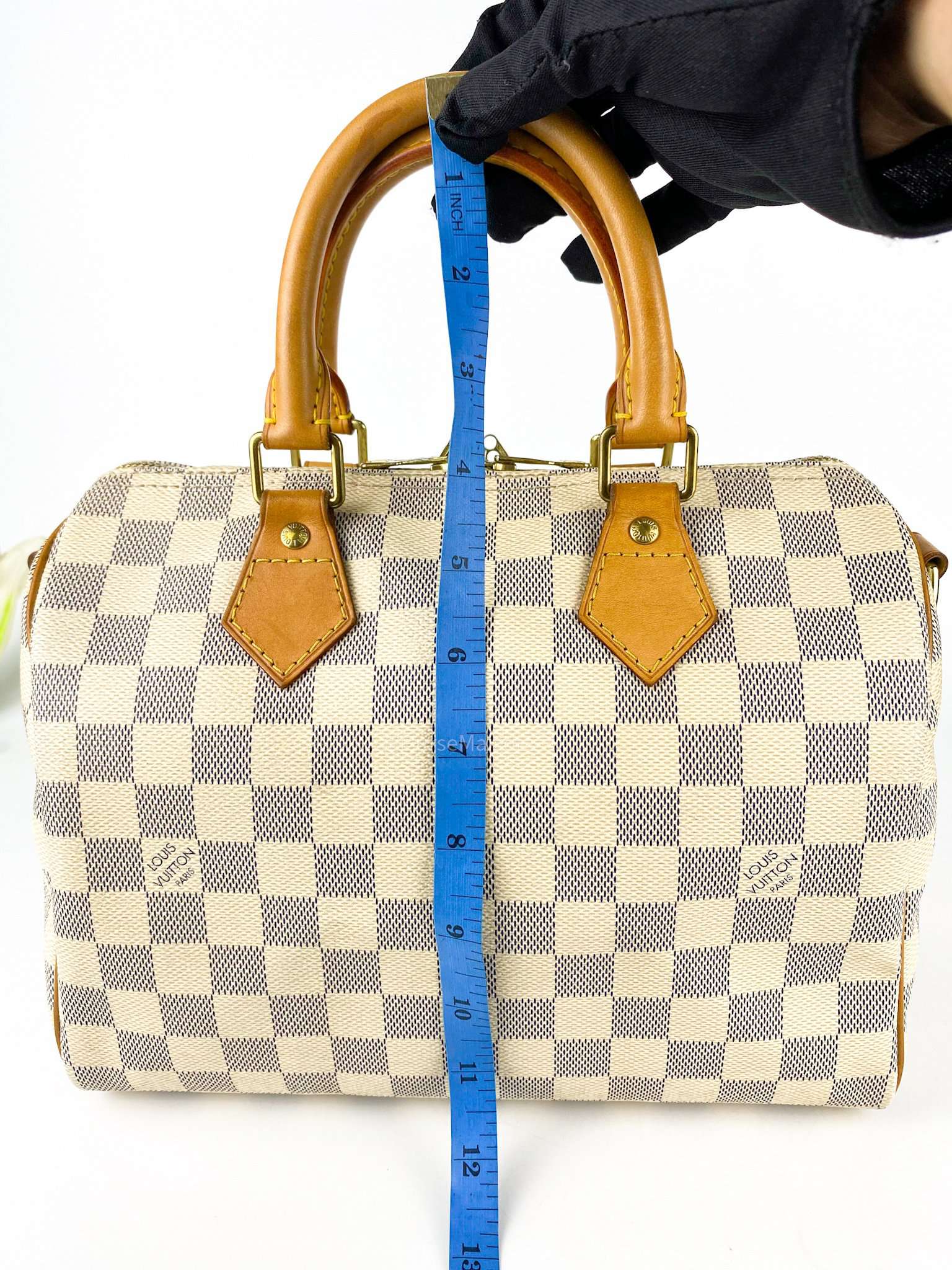 Louis Vuitton Speedy Bandouliere 25 Damier Azur Canvas (Date Code: DU0173)