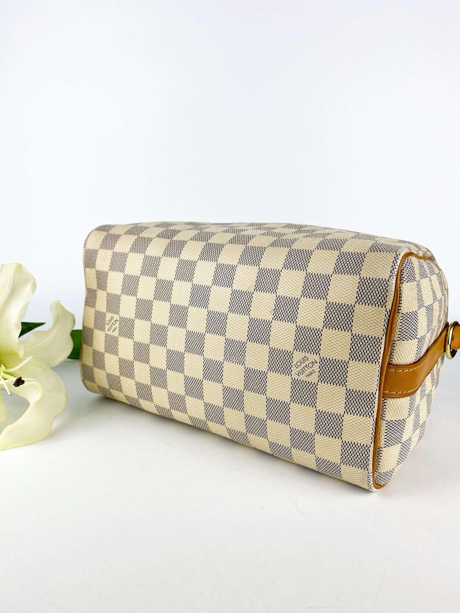 Louis Vuitton Speedy Bandouliere 25 Damier Azur Canvas (Date Code: DU0173)