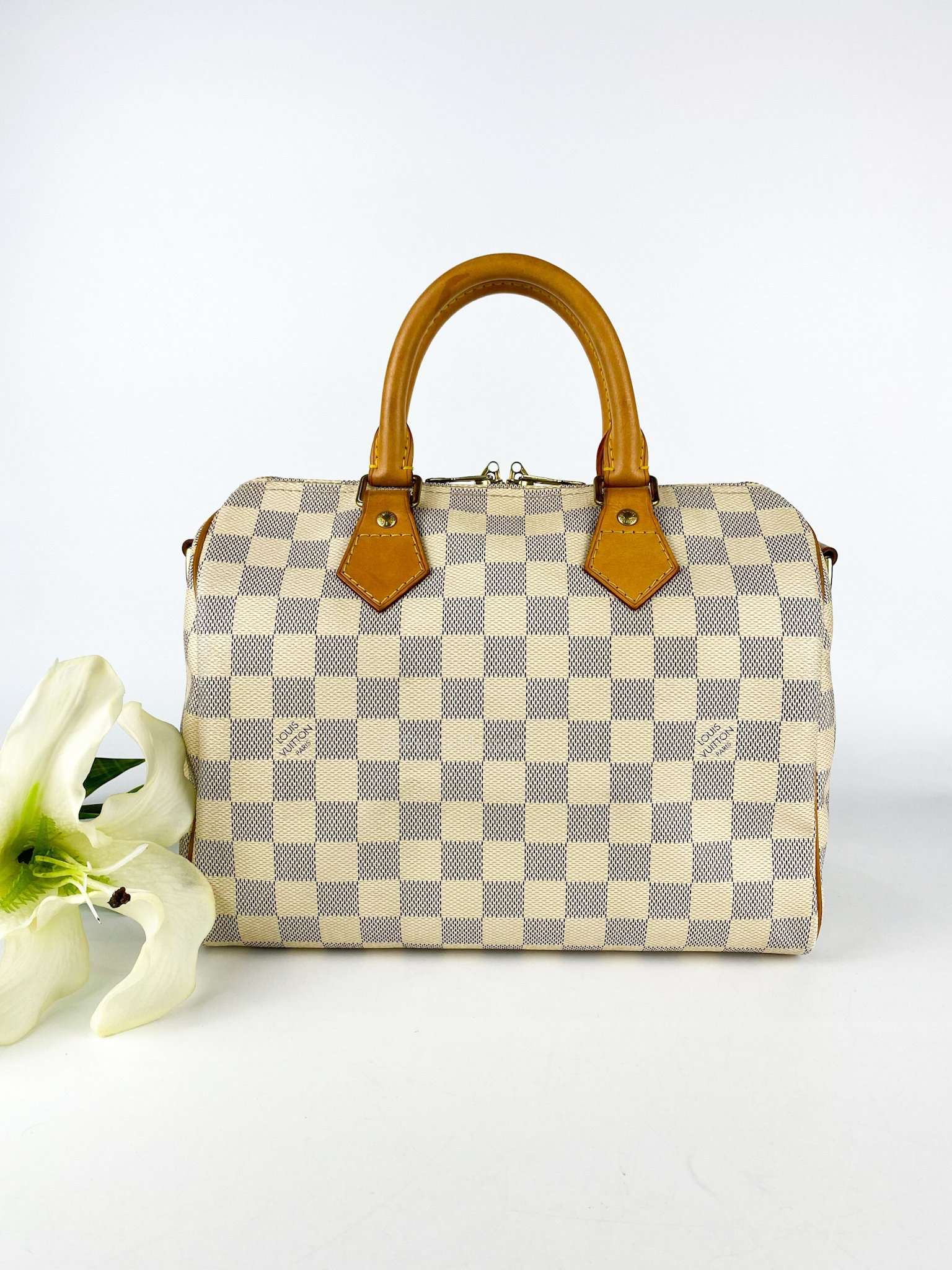 Louis Vuitton Speedy Bandouliere 25 Damier Azur Canvas (Date Code: DU0173)