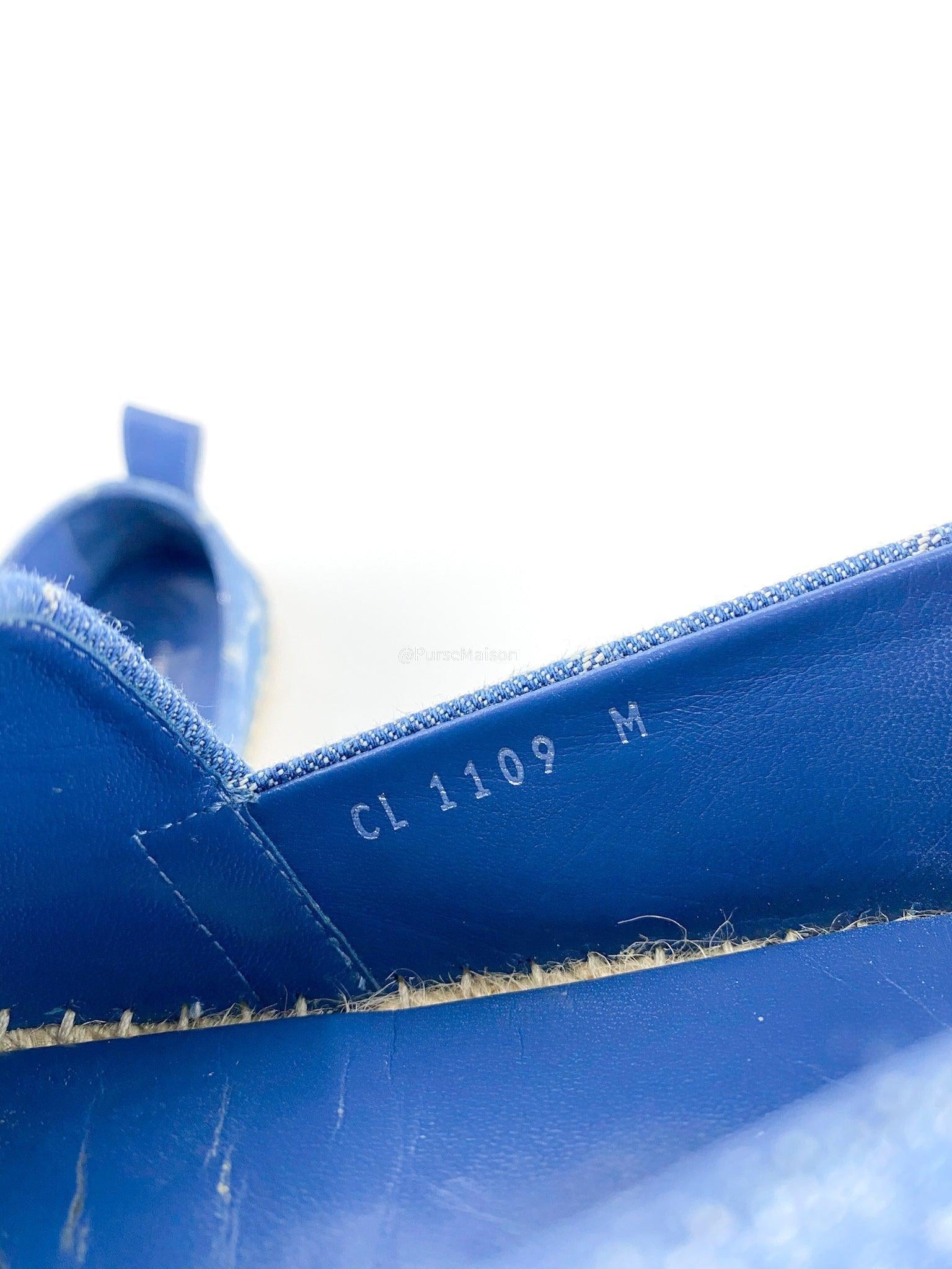 Louis Vuitton Starboard Denim Espadrille Slip On Shoes Size 36.5EU (24cm)
