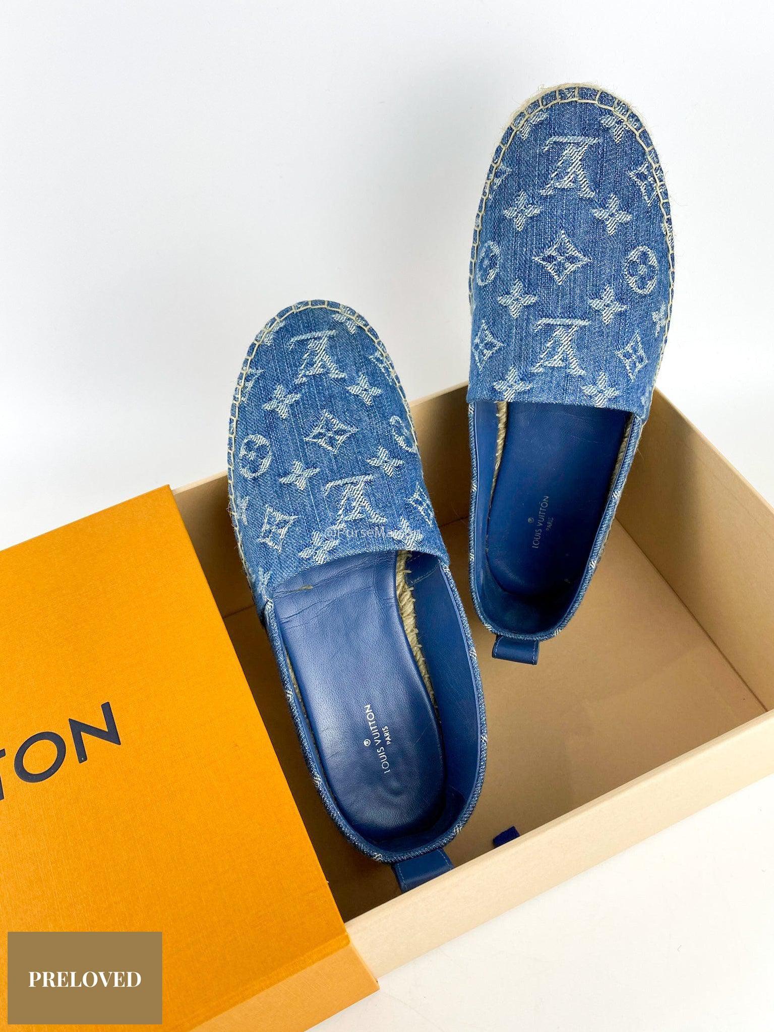 Louis Vuitton Starboard Denim Espadrille Slip On Shoes Size 36.5EU (24cm)