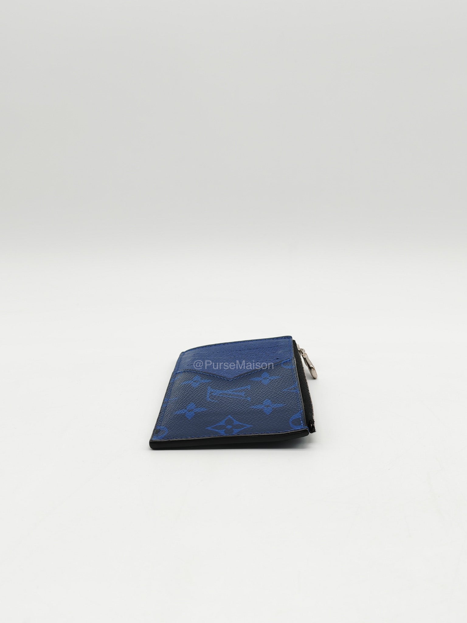 Louis Vuitton Taigarama Coin Card Holder in Cobalt Blue Monogram Canvas and Taïga Leather | Purse Maison Luxury Bags Shop