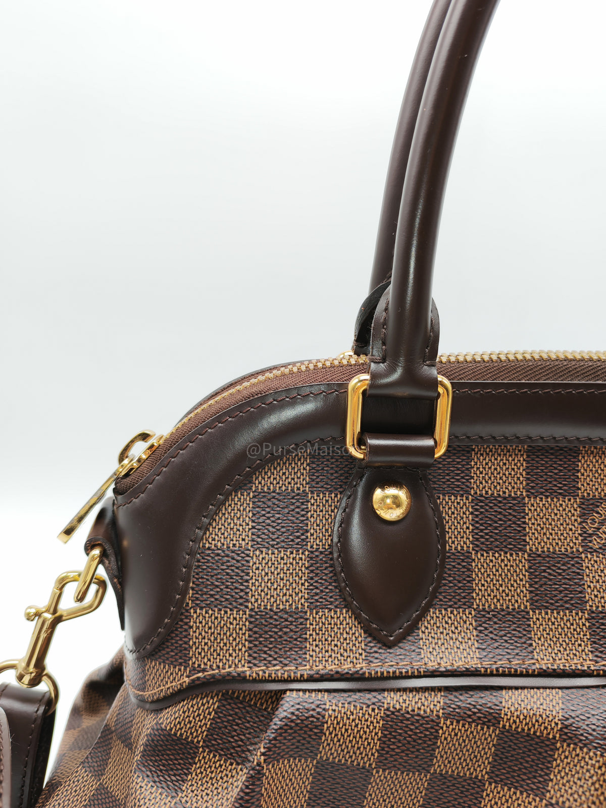 Louis Vuitton Trevi PM in Damier Ebene Canvas and Gold Hardware (Datecode: FL1080) | Purse Maison Luxury Bags Shop