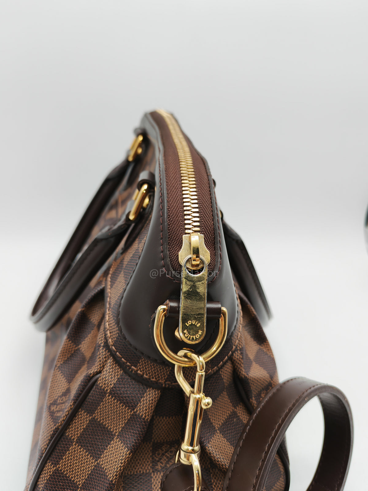 Louis Vuitton Trevi PM in Damier Ebene Canvas and Gold Hardware (Datecode: FL1080) | Purse Maison Luxury Bags Shop