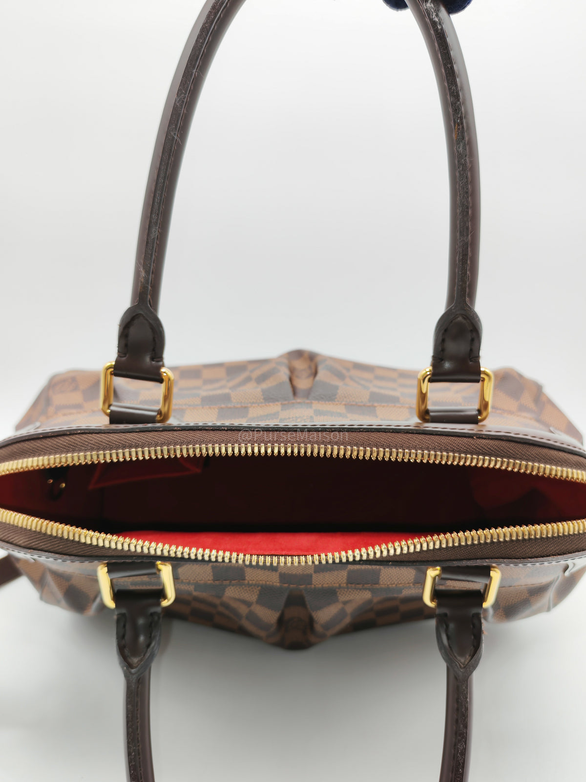 Louis Vuitton Trevi PM in Damier Ebene Canvas and Gold Hardware (Datecode: FL1080) | Purse Maison Luxury Bags Shop
