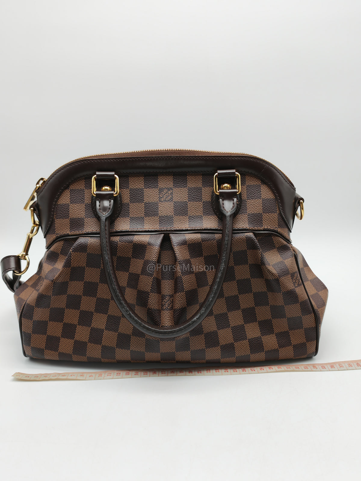 Louis Vuitton Trevi PM in Damier Ebene Canvas and Gold Hardware (Datecode: FL1080) | Purse Maison Luxury Bags Shop