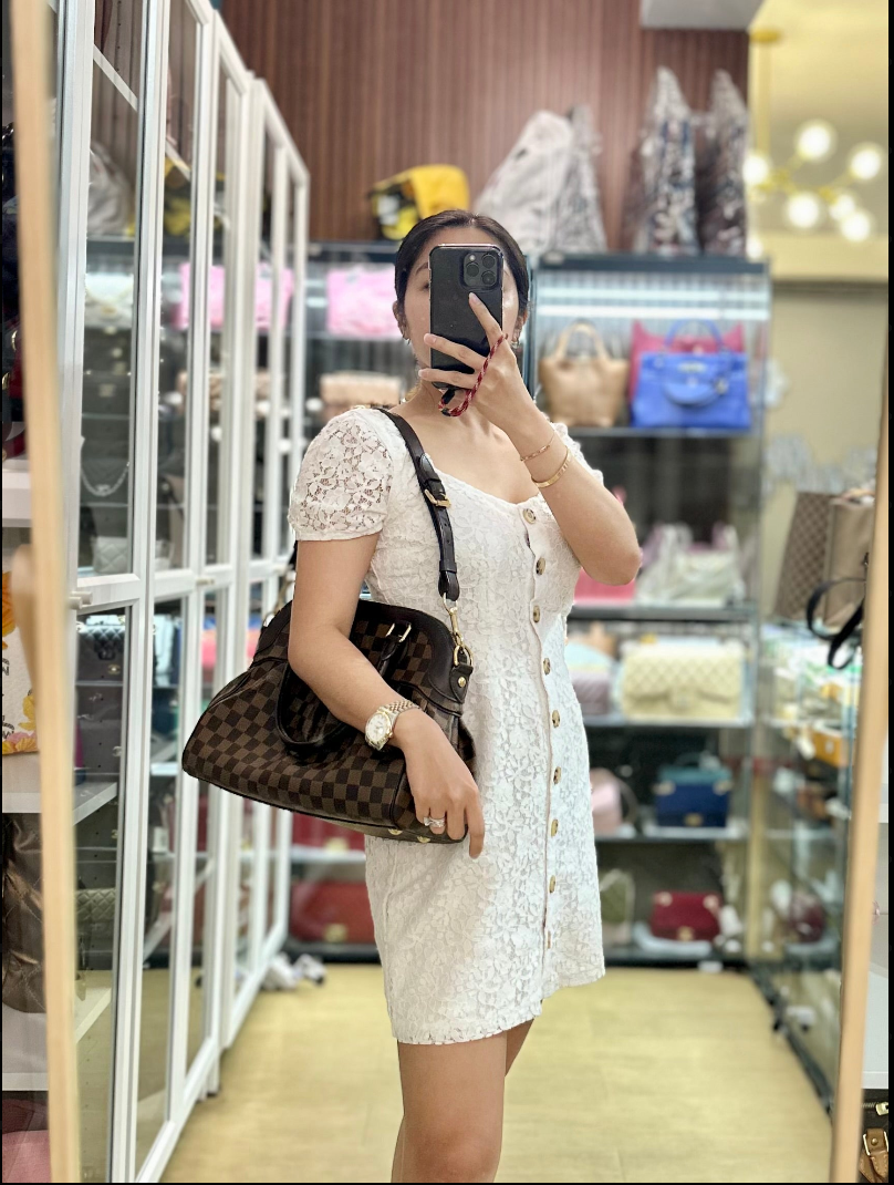 Trevi PM Shoulder Bag Small in Brown Damier Ebene Canvas (Date Code: TJ0142) | Purse Maison Luxury Bags Shop