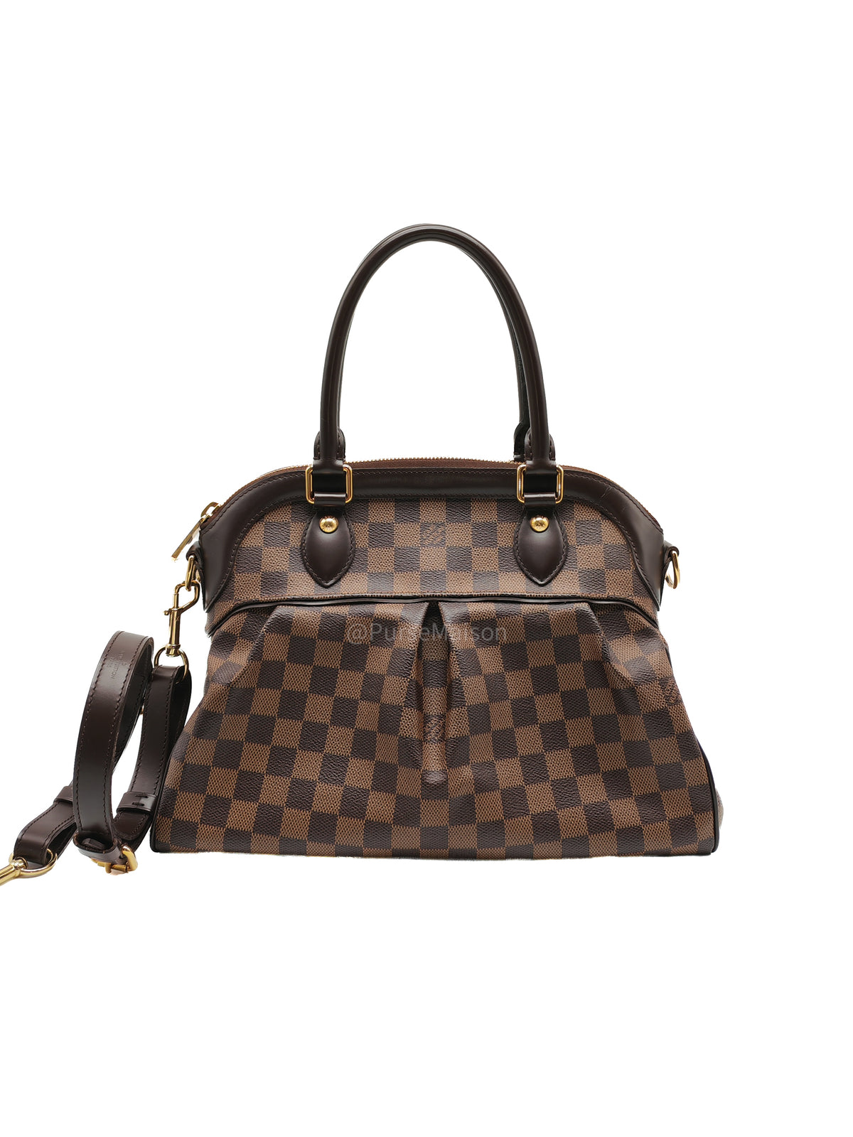 Louis Vuitton Trevi PM in Damier Ebene Canvas and Gold Hardware (Datecode: FL1080) | Purse Maison Luxury Bags Shop