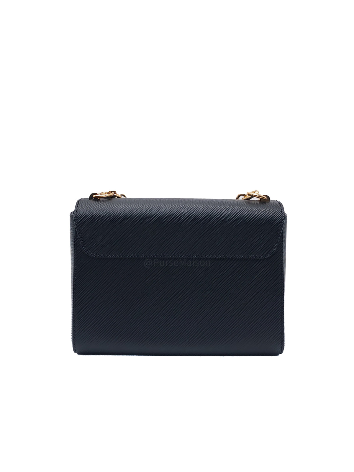 Louis Vuitton Twist Bag MM in Black Epi Leather Monogram Flower Chain and Light Gold Hardware Microchip | Purse Maison Luxury Bags Shop