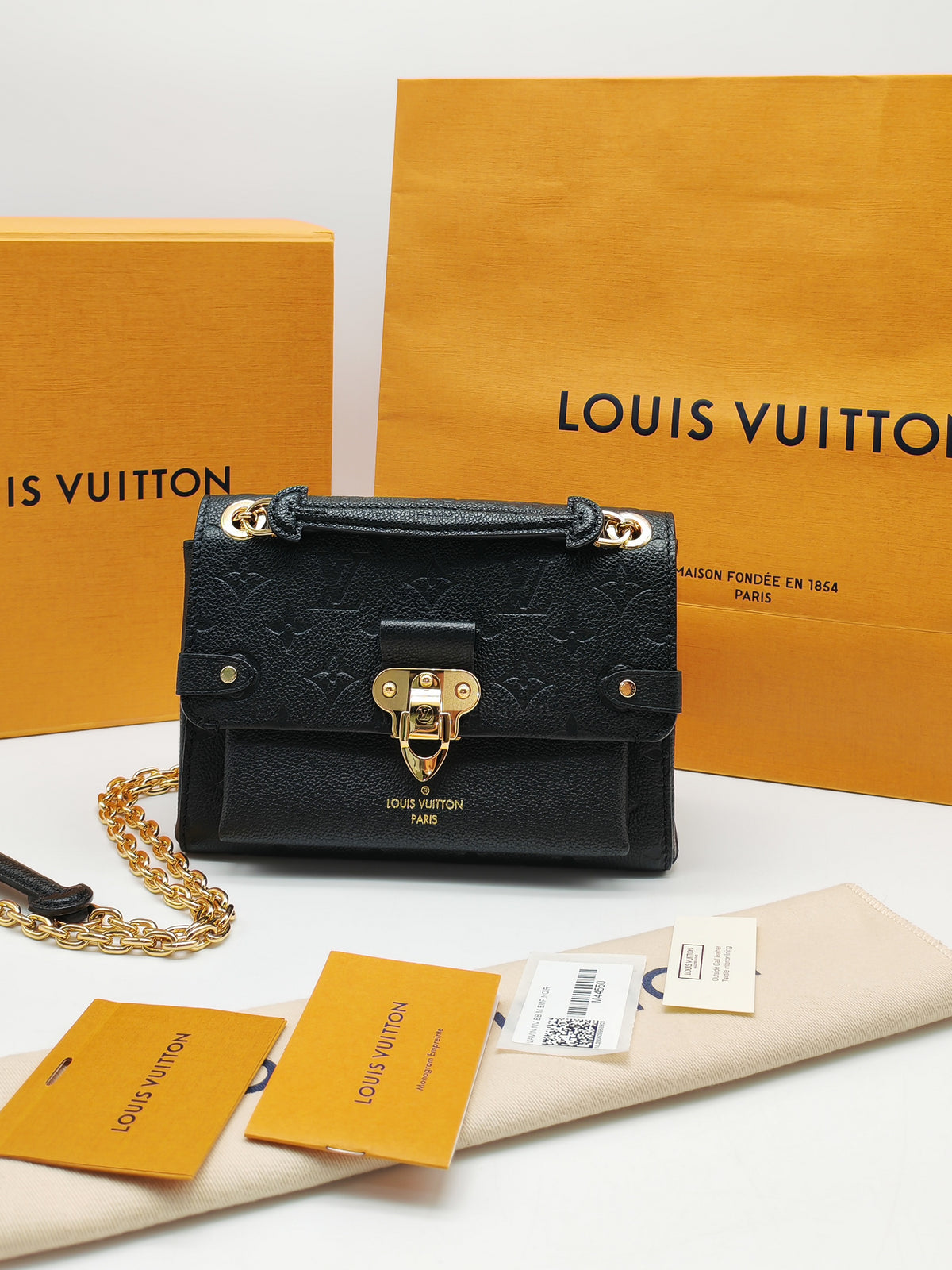Louis Vuitton Vavin BB in Black Embossed Monogram Empreinte Calfskin Leather and Gold Hardware (Datecode: TR2250) | Purse Maison Luxury Bags Shop