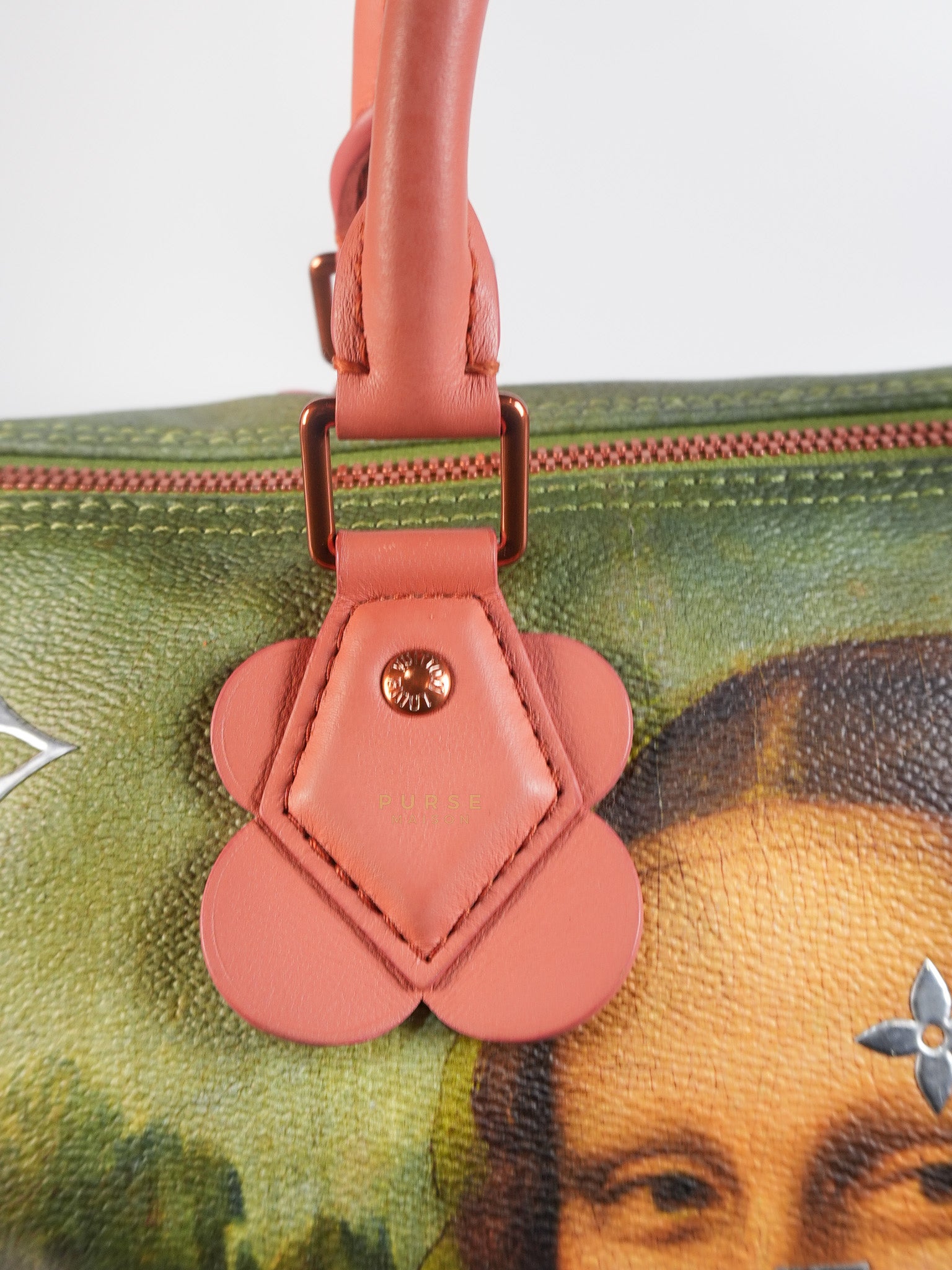 Louis Vuitton x Jeff Koons Speedy 30 in Da Vinci Mona Lisa Cuir Rose(Date code: DU1197) | Purse Maison Luxury Bags Shop