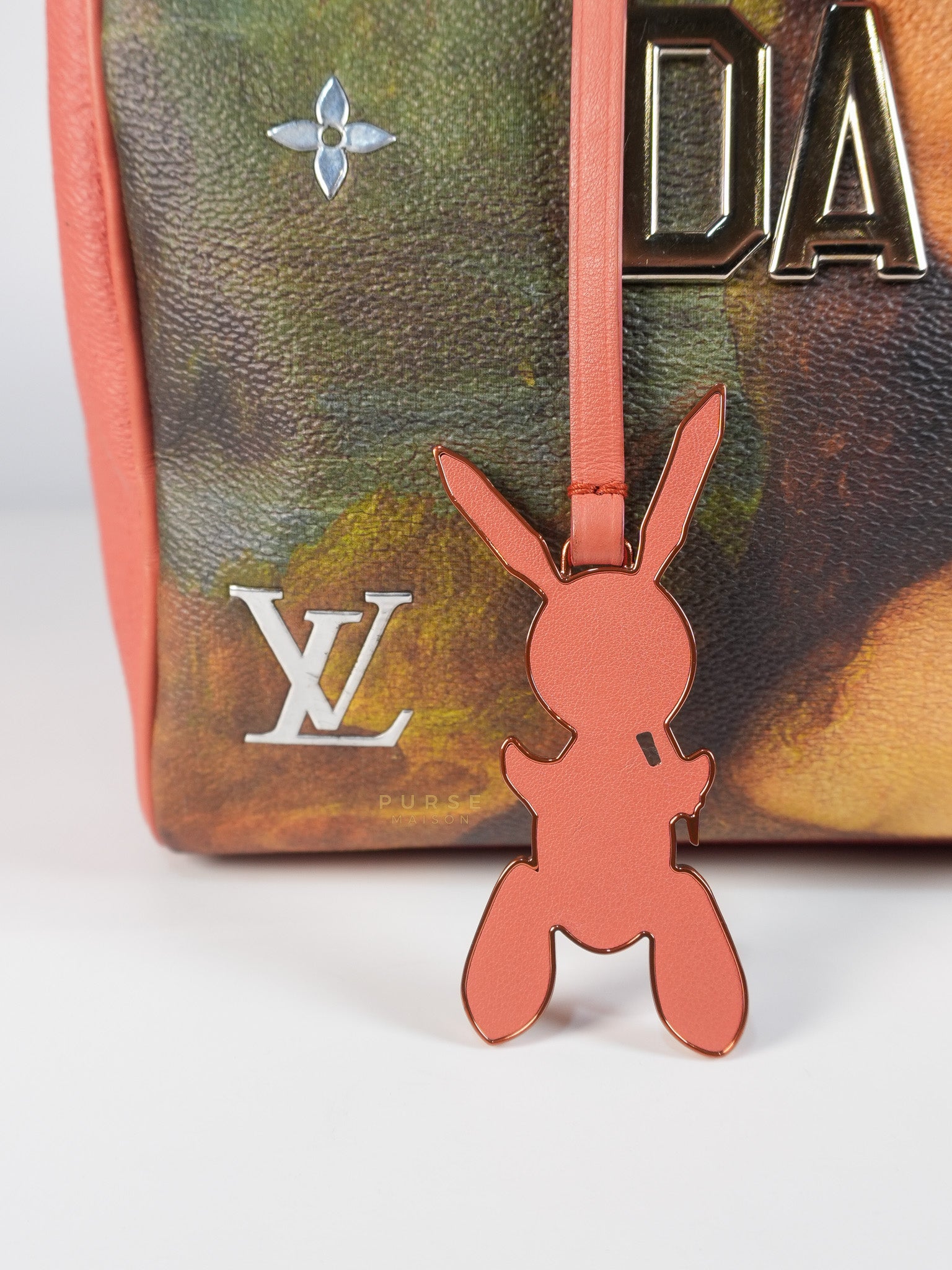 Louis Vuitton x Jeff Koons Speedy 30 in Da Vinci Mona Lisa Cuir Rose(Date code: DU1197) | Purse Maison Luxury Bags Shop