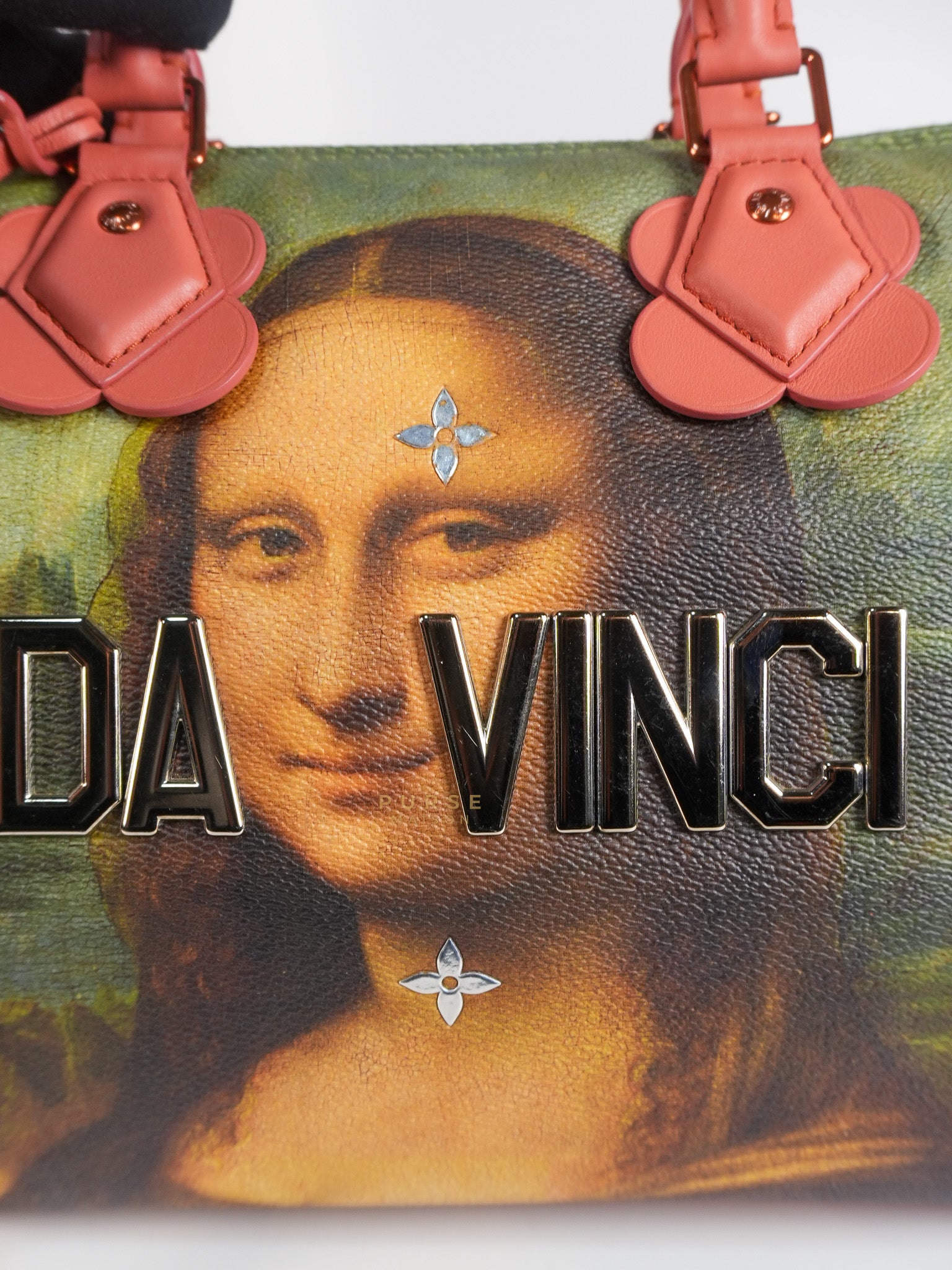 Louis Vuitton x Jeff Koons Speedy 30 in Da Vinci Mona Lisa Cuir Rose(Date code: DU1197) | Purse Maison Luxury Bags Shop