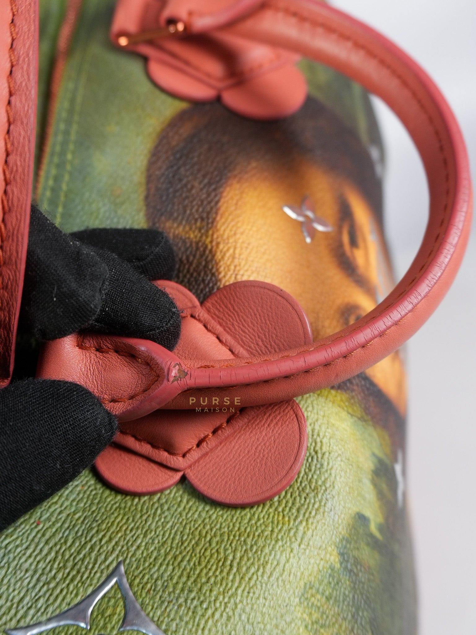Louis Vuitton x Jeff Koons Speedy 30 in Da Vinci Mona Lisa Cuir Rose(Date code: DU1197) | Purse Maison Luxury Bags Shop