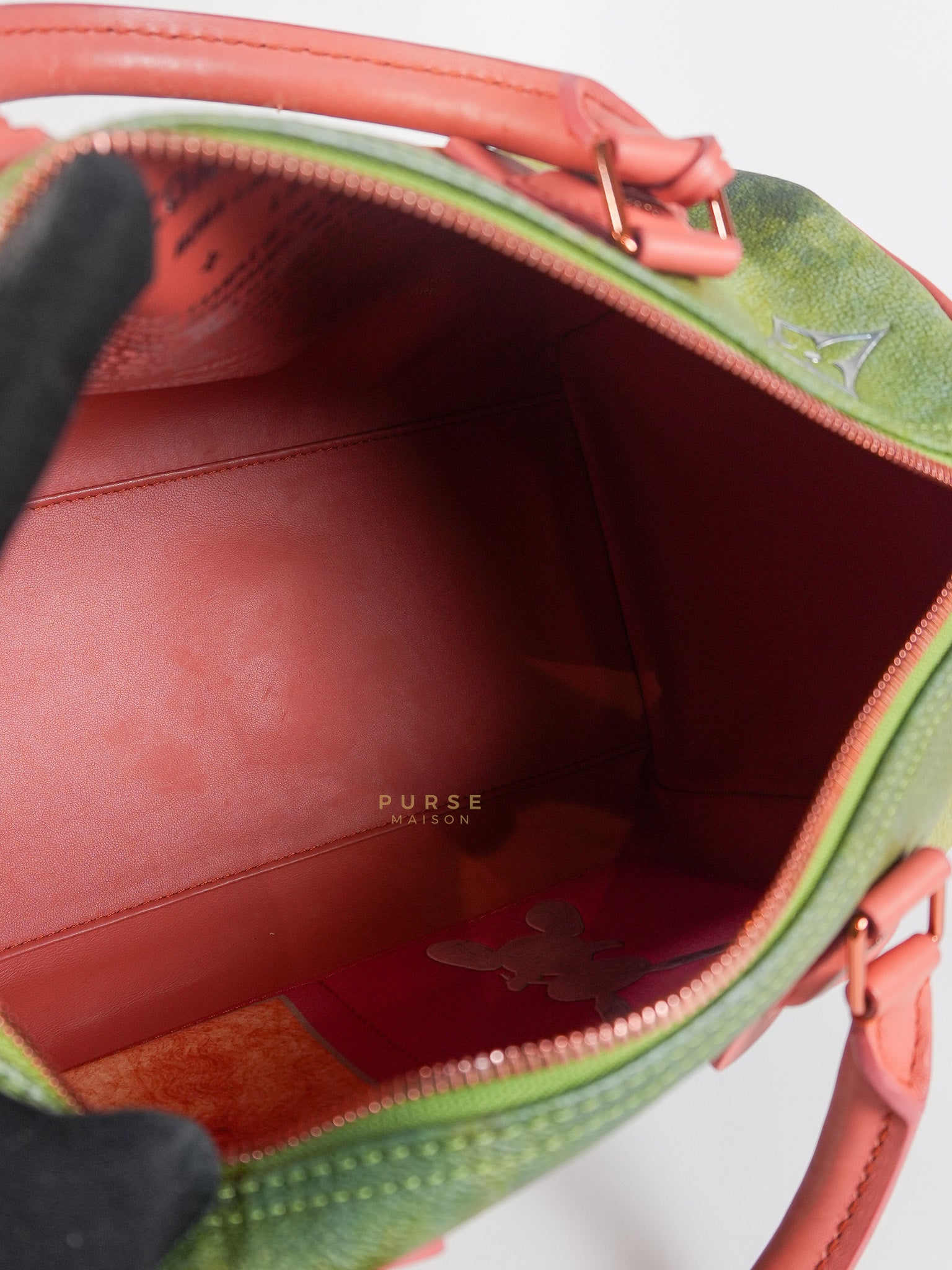 Louis Vuitton x Jeff Koons Speedy 30 in Da Vinci Mona Lisa Cuir Rose(Date code: DU1197) | Purse Maison Luxury Bags Shop