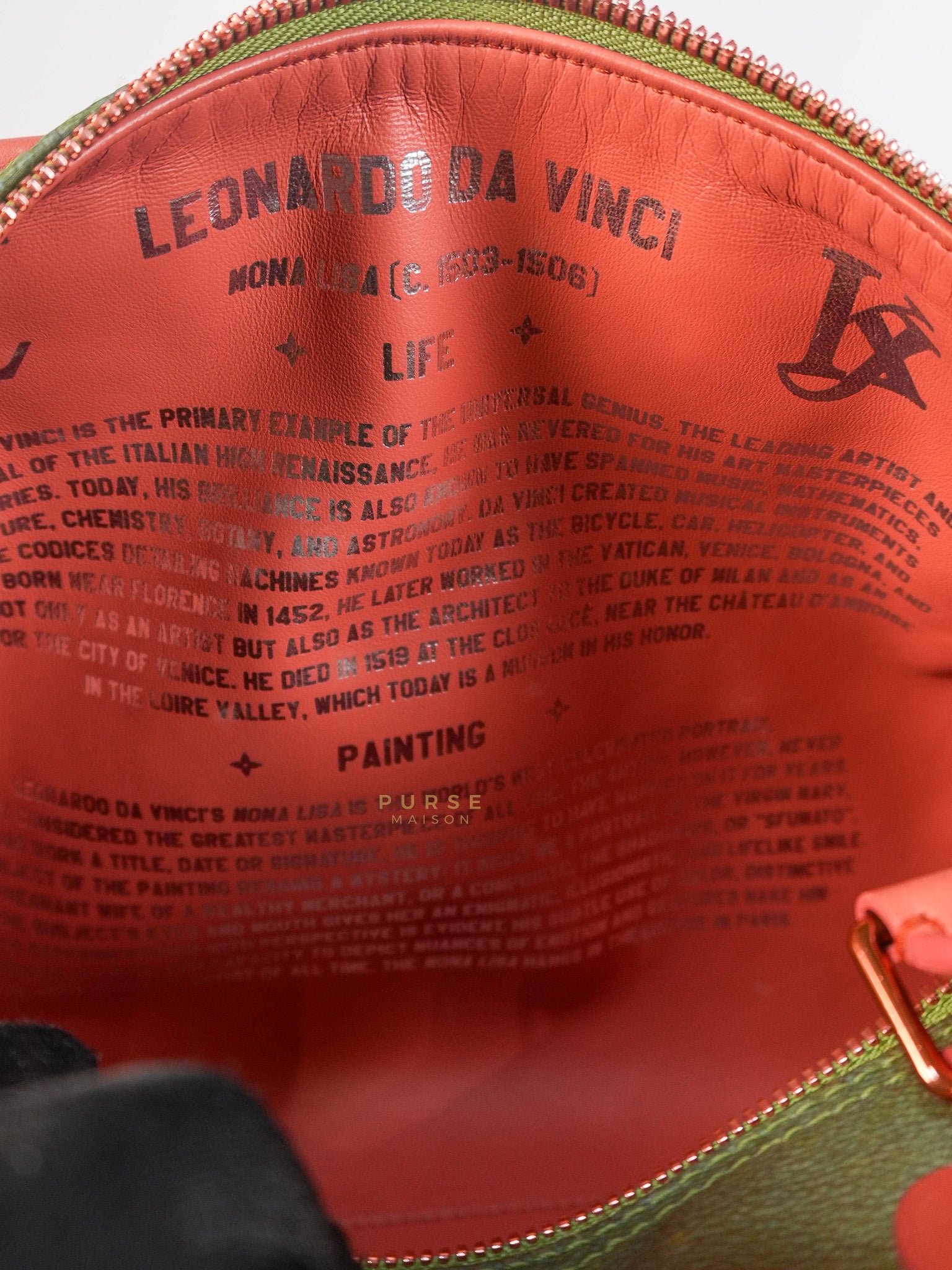 Louis Vuitton x Jeff Koons Speedy 30 in Da Vinci Mona Lisa Cuir Rose(Date code: DU1197) | Purse Maison Luxury Bags Shop