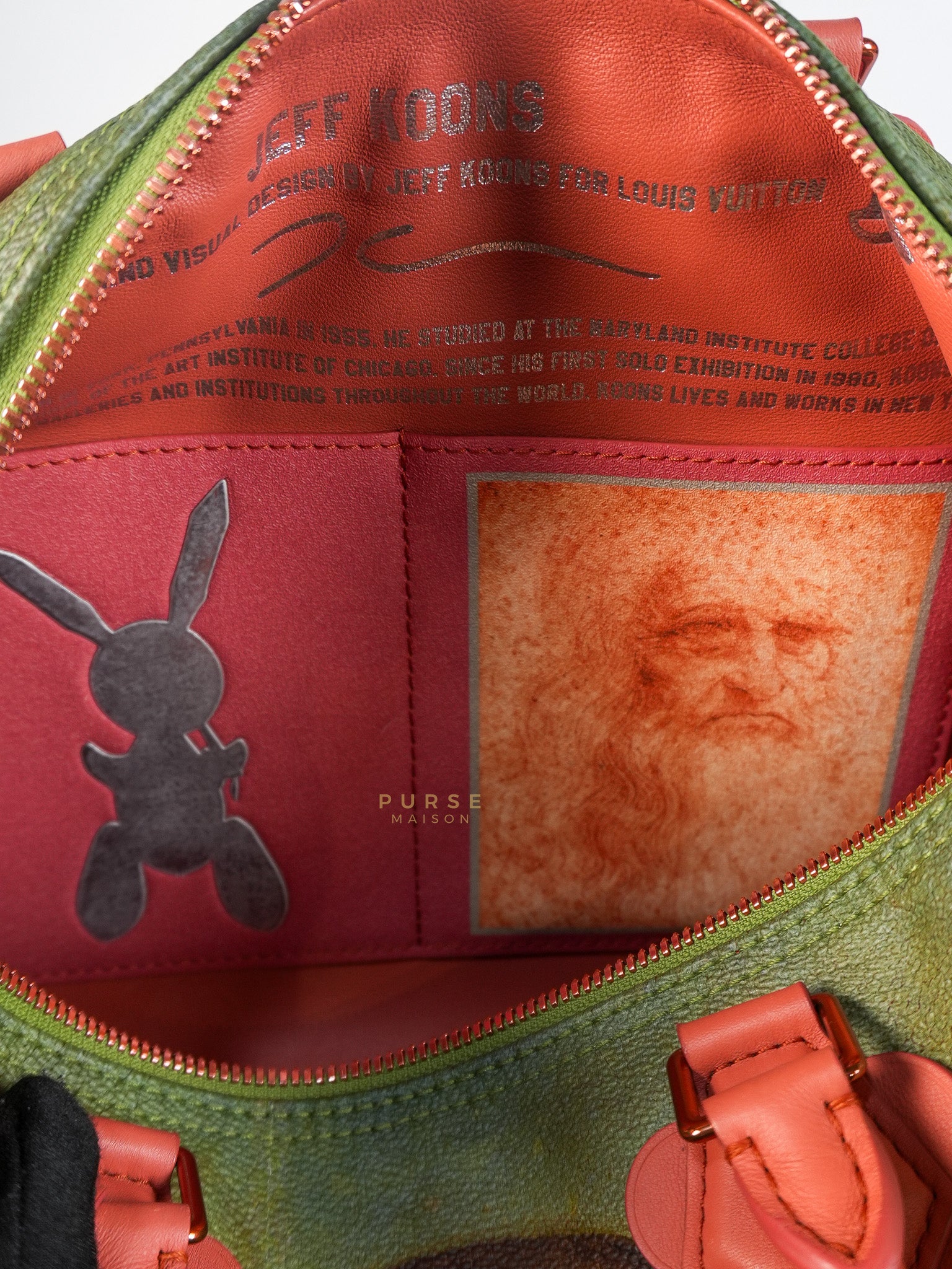 Louis Vuitton x Jeff Koons Speedy 30 in Da Vinci Mona Lisa Cuir Rose(Date code: DU1197) | Purse Maison Luxury Bags Shop