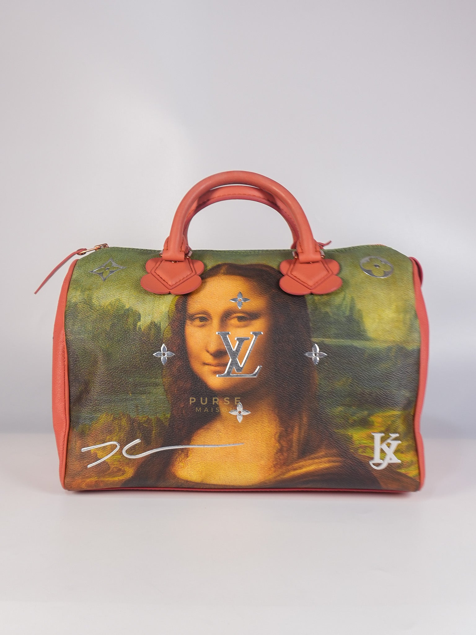 Louis Vuitton x Jeff Koons Speedy 30 in Da Vinci Mona Lisa Cuir Rose(Date code: DU1197) | Purse Maison Luxury Bags Shop