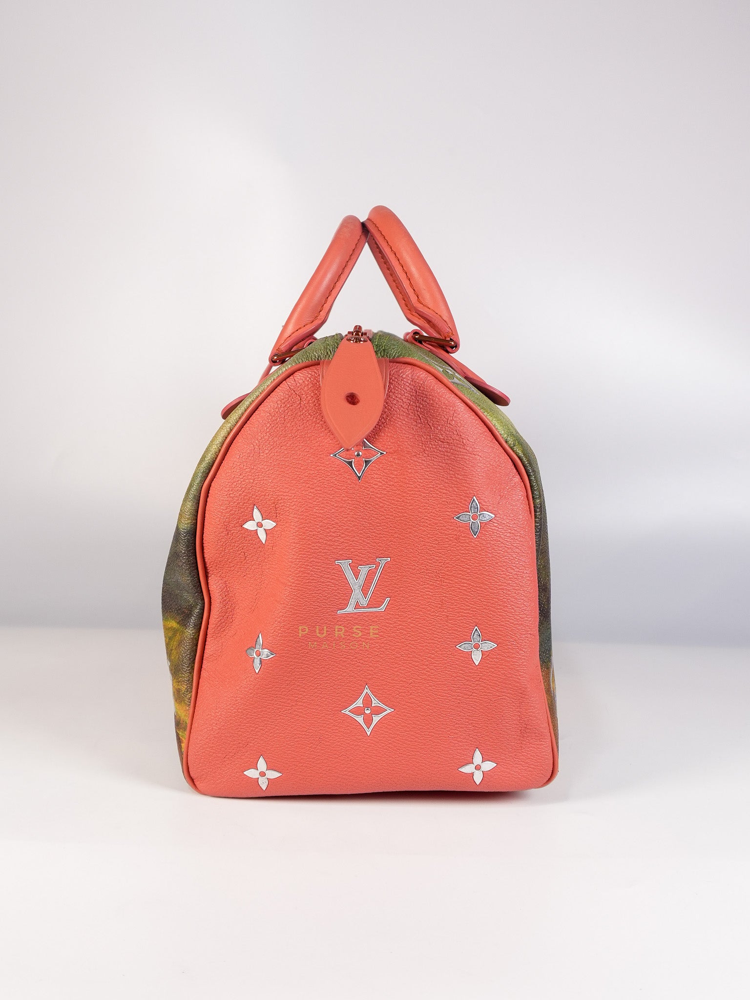 Louis Vuitton x Jeff Koons Speedy 30 in Da Vinci Mona Lisa Cuir Rose(Date code: DU1197) | Purse Maison Luxury Bags Shop