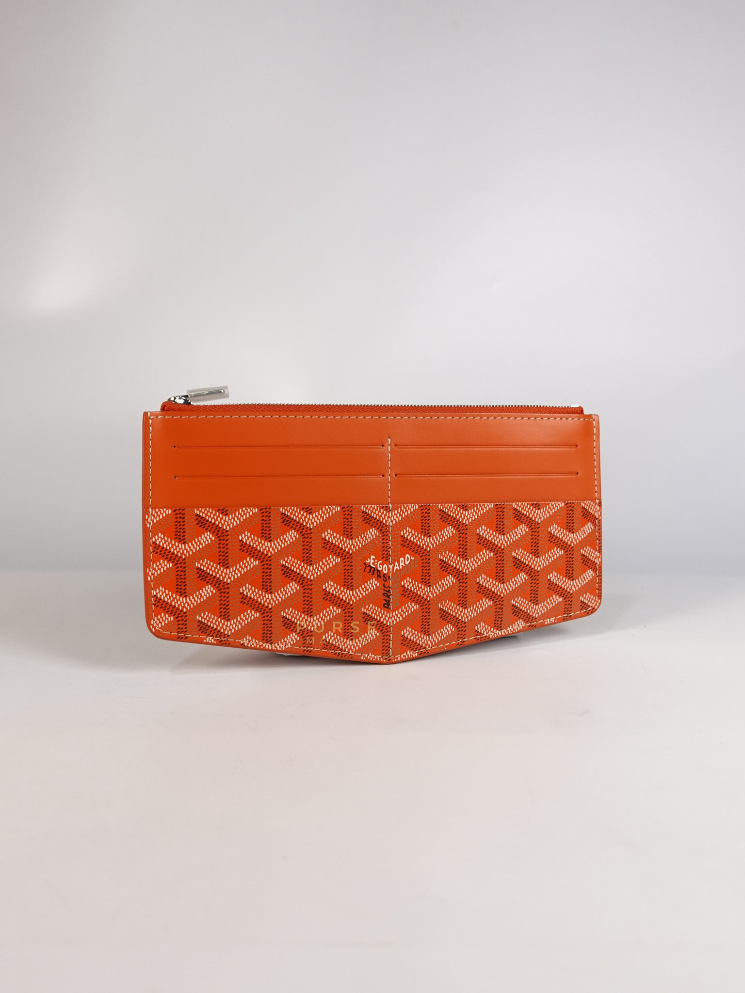 Louise Insert Zippy Wallet in Orange Goyardine Canvas | Purse Maison Luxury Bags Shop