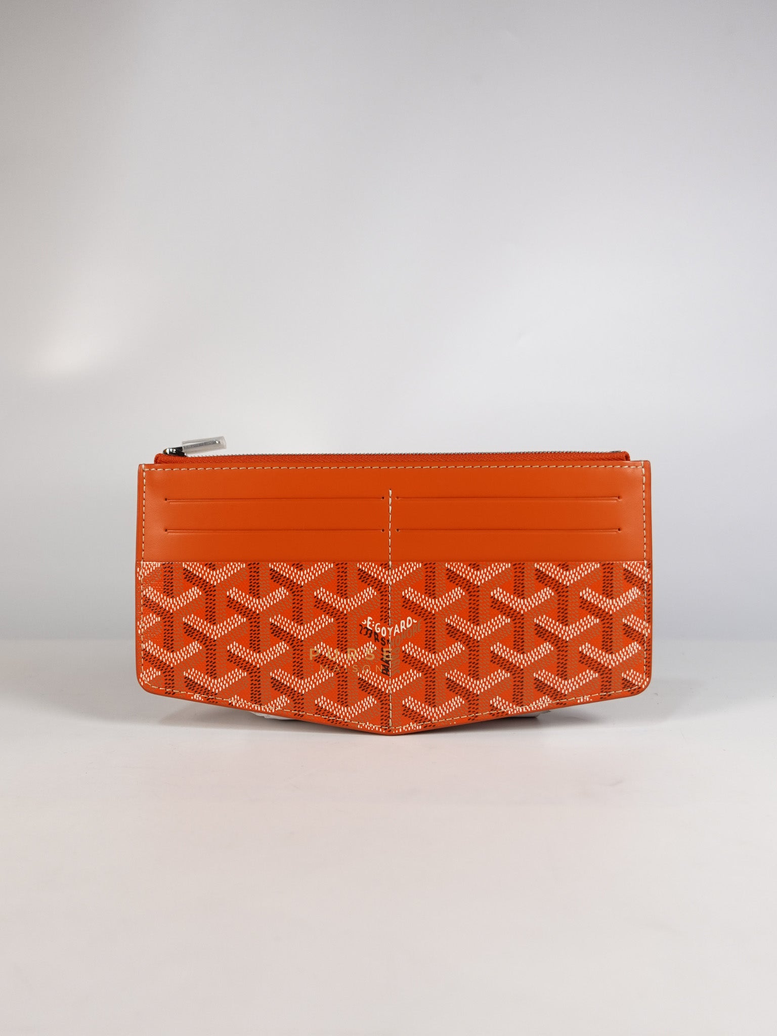 Louise Insert Zippy Wallet in Orange Goyardine Canvas | Purse Maison Luxury Bags Shop