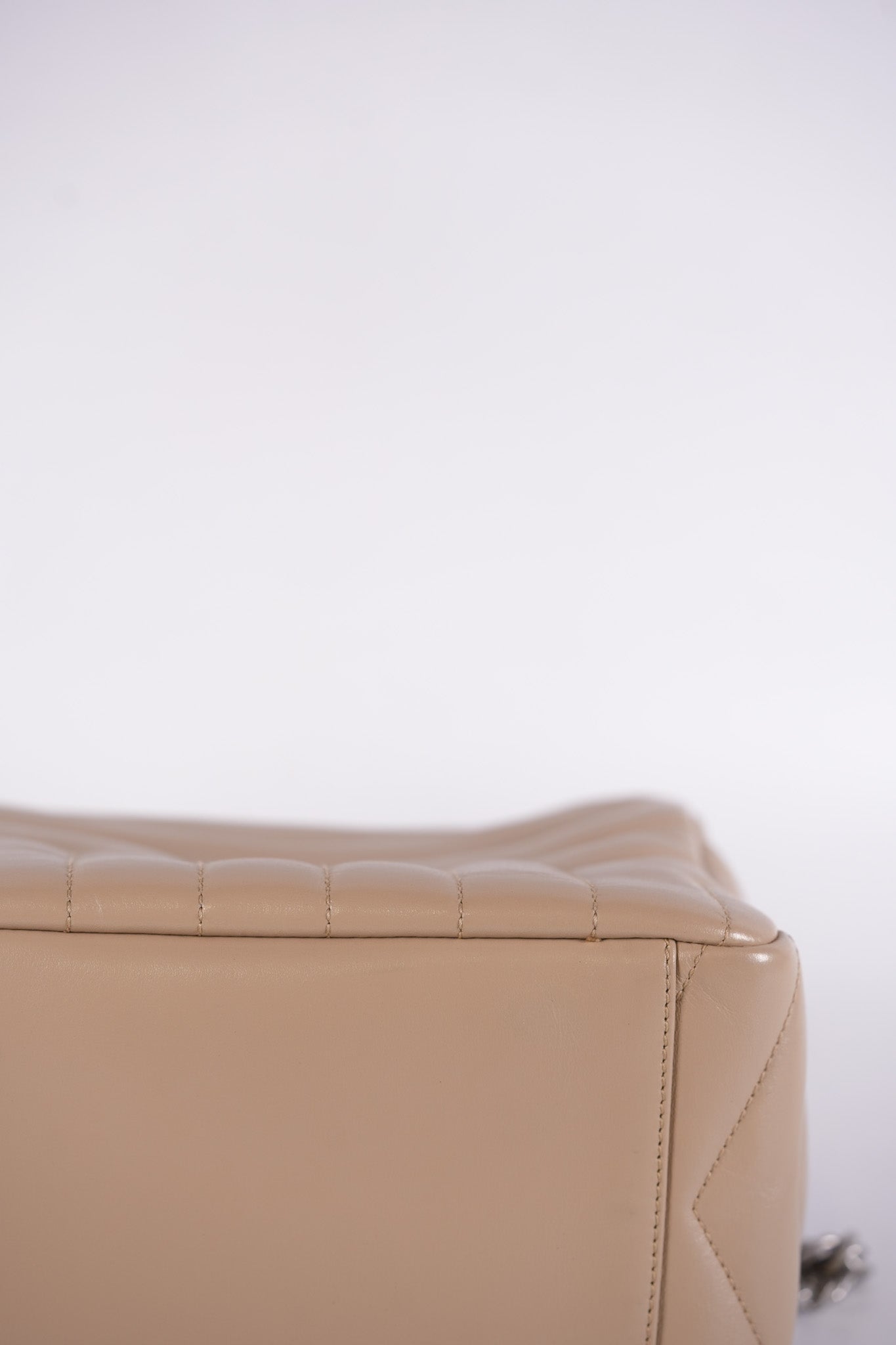 Loulou Bowling Bag in Beige Calfskin Leather & Silver Hardware | Purse Maison Luxury Bags Shop